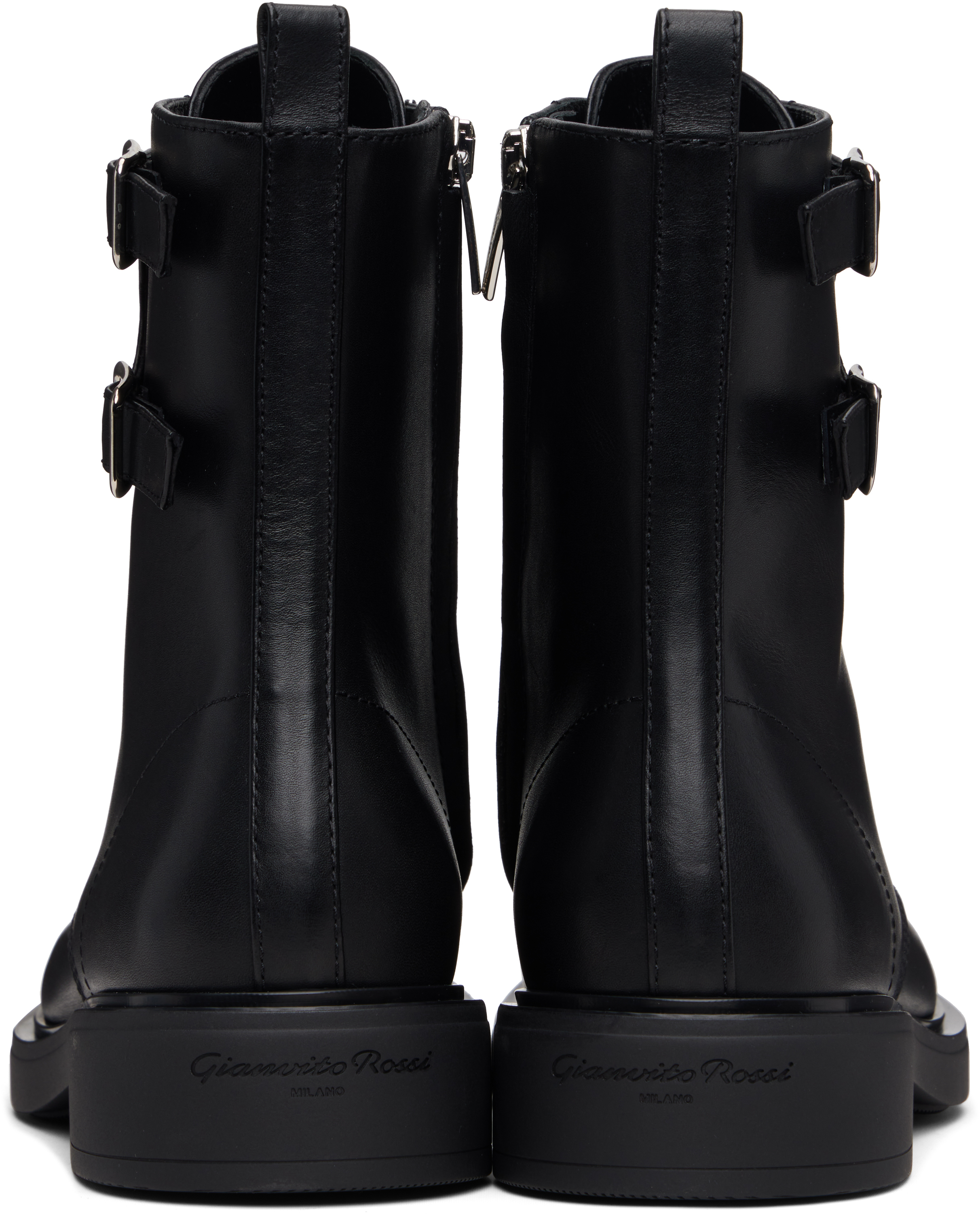 Gianvito Rossi Ankle Boots With Buckle And Round Toe In Black