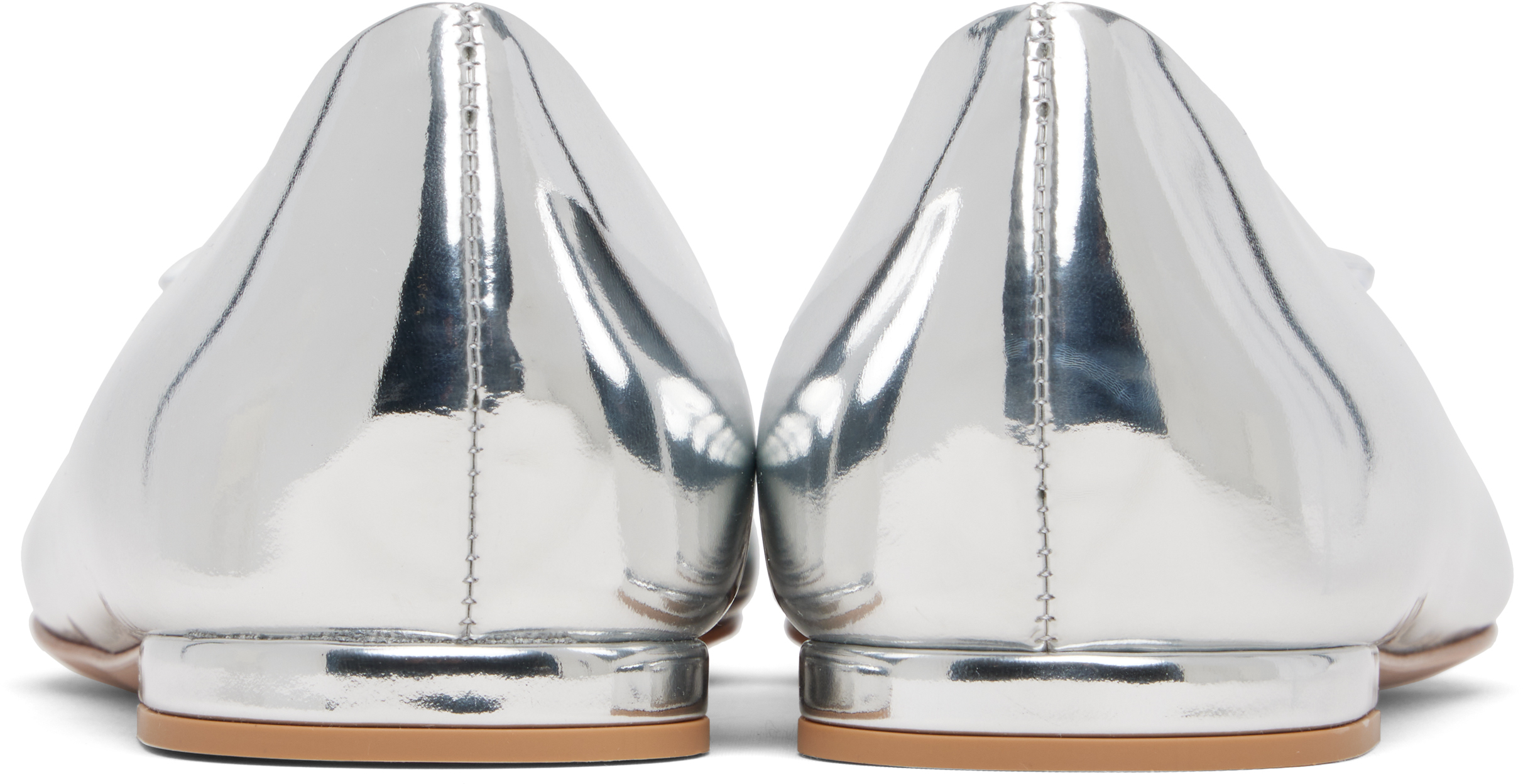 Gianvito Rossi Silver Jaipur 05 Ballerina Flats In Silver