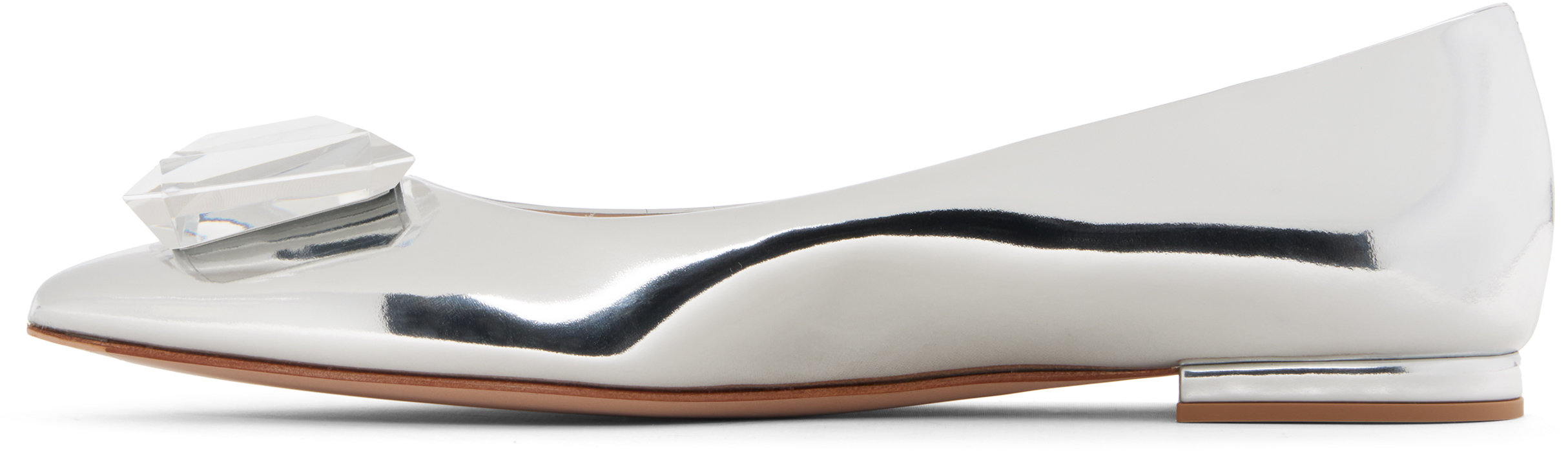 Gianvito Rossi Silver Jaipur 05 Ballerina Flats In Silver