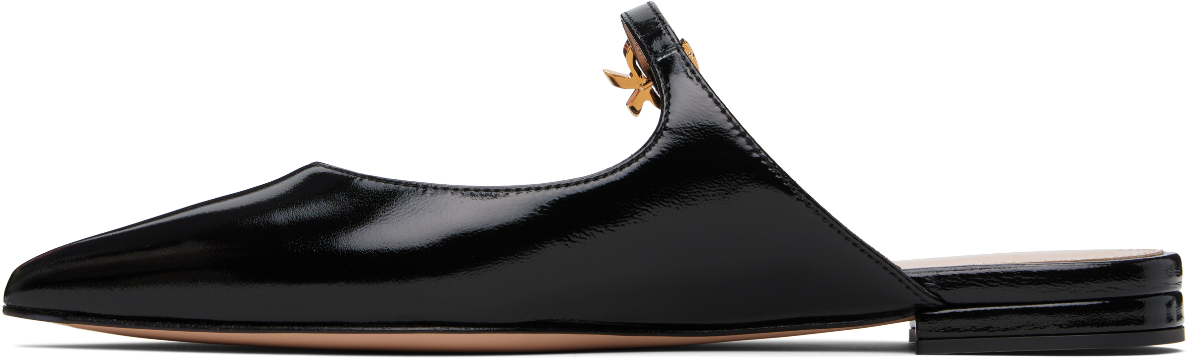 Gianvito Rossi Black Ribbon Jane Slide Loafers In Black