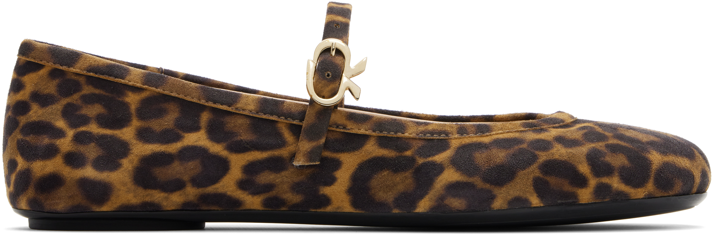 Shop Gianvito Rossi Brown Carla Ballerina Flats In Almond Leopard Print