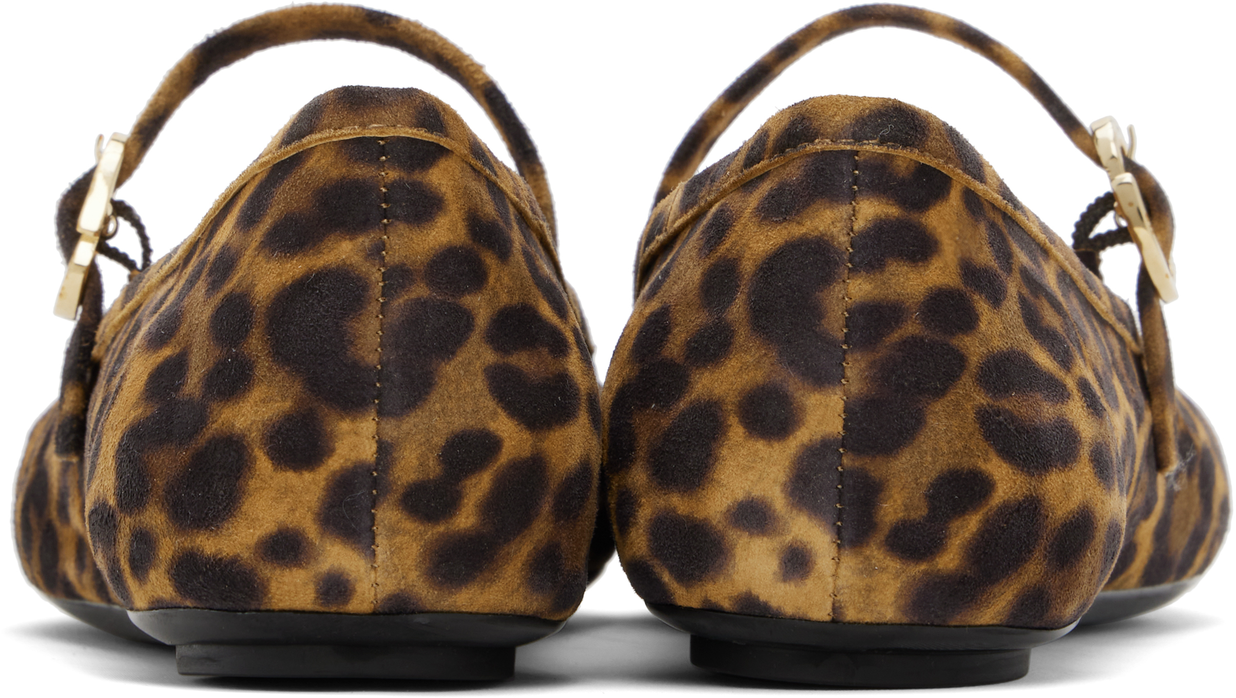 Shop Gianvito Rossi Brown Carla Ballerina Flats In Almond Leopard Print