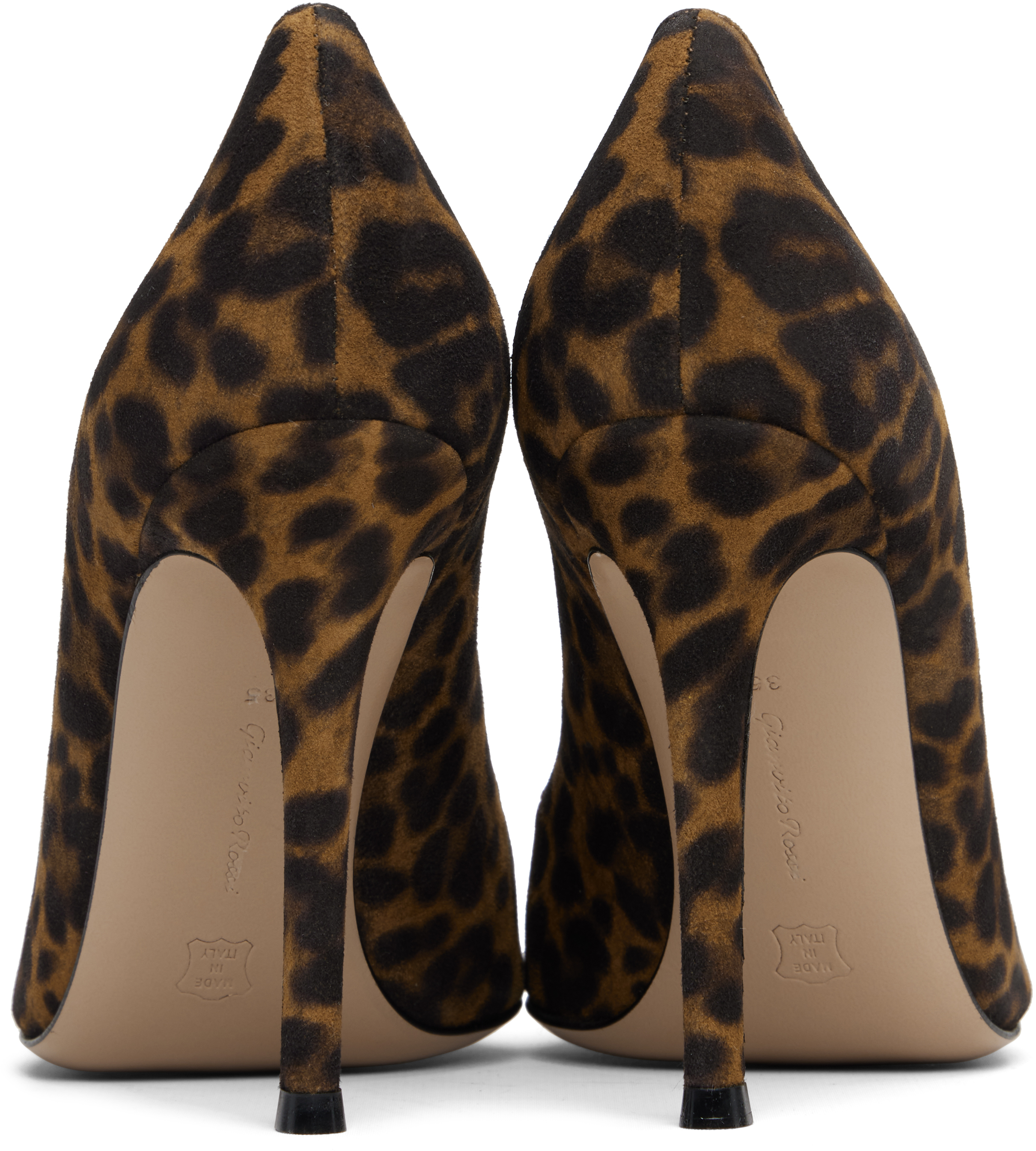 Gianvito Rossi Beige & Brown Gianvito 105 Heels In Animal Print