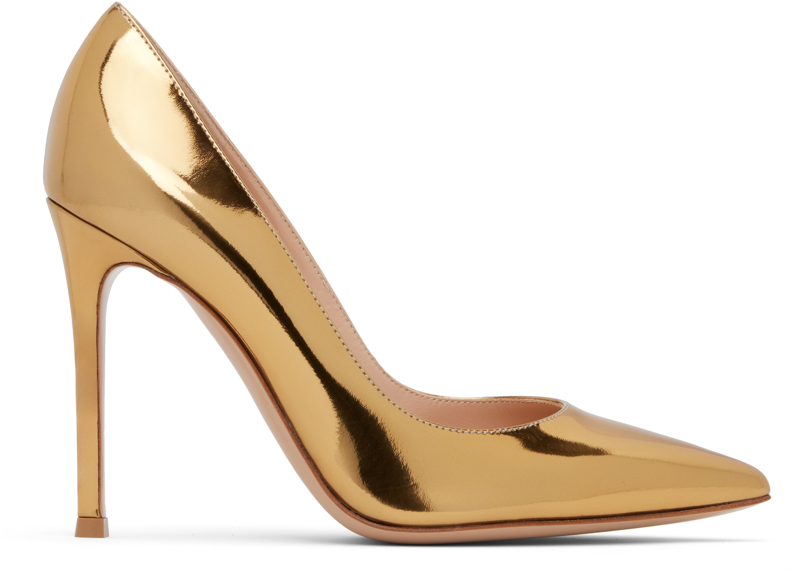 Gianvito Rossi ゴールド ハイヒール Gianvito Rossi: Gold Gianvito 105 Heels | SSENSE 日本