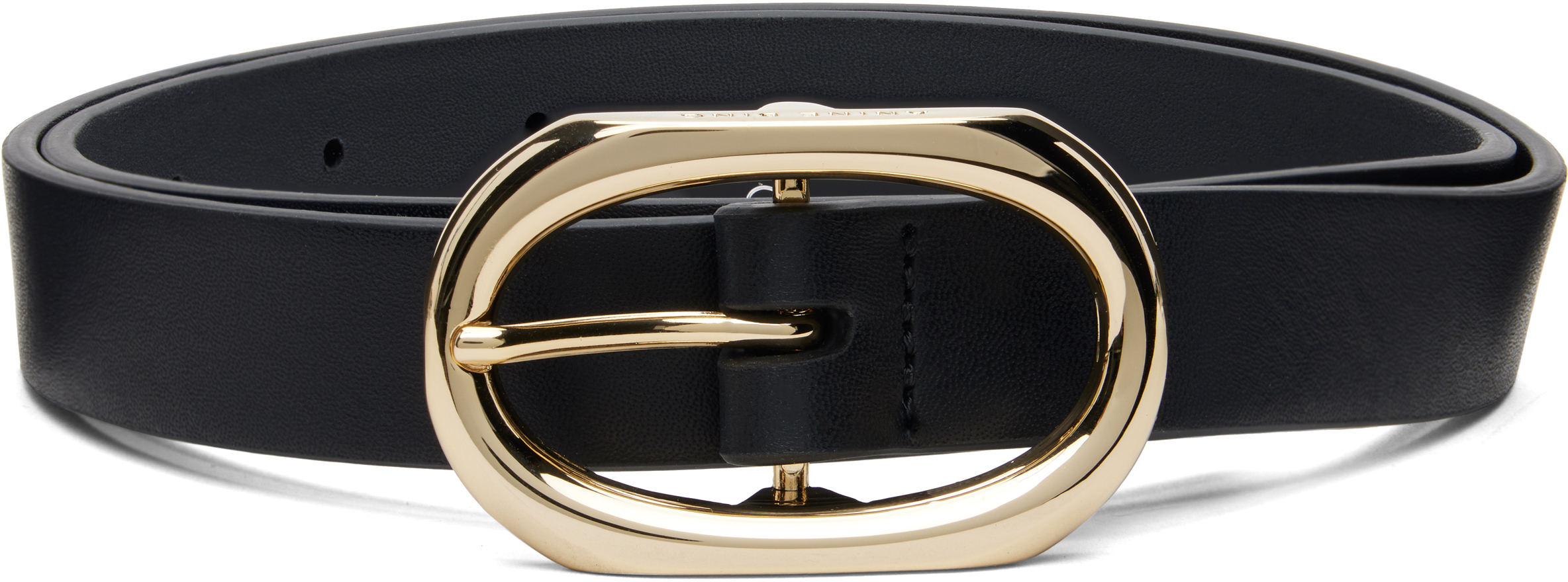 ANINE BING: Black Small Signature Link Belt | SSENSE Canada
