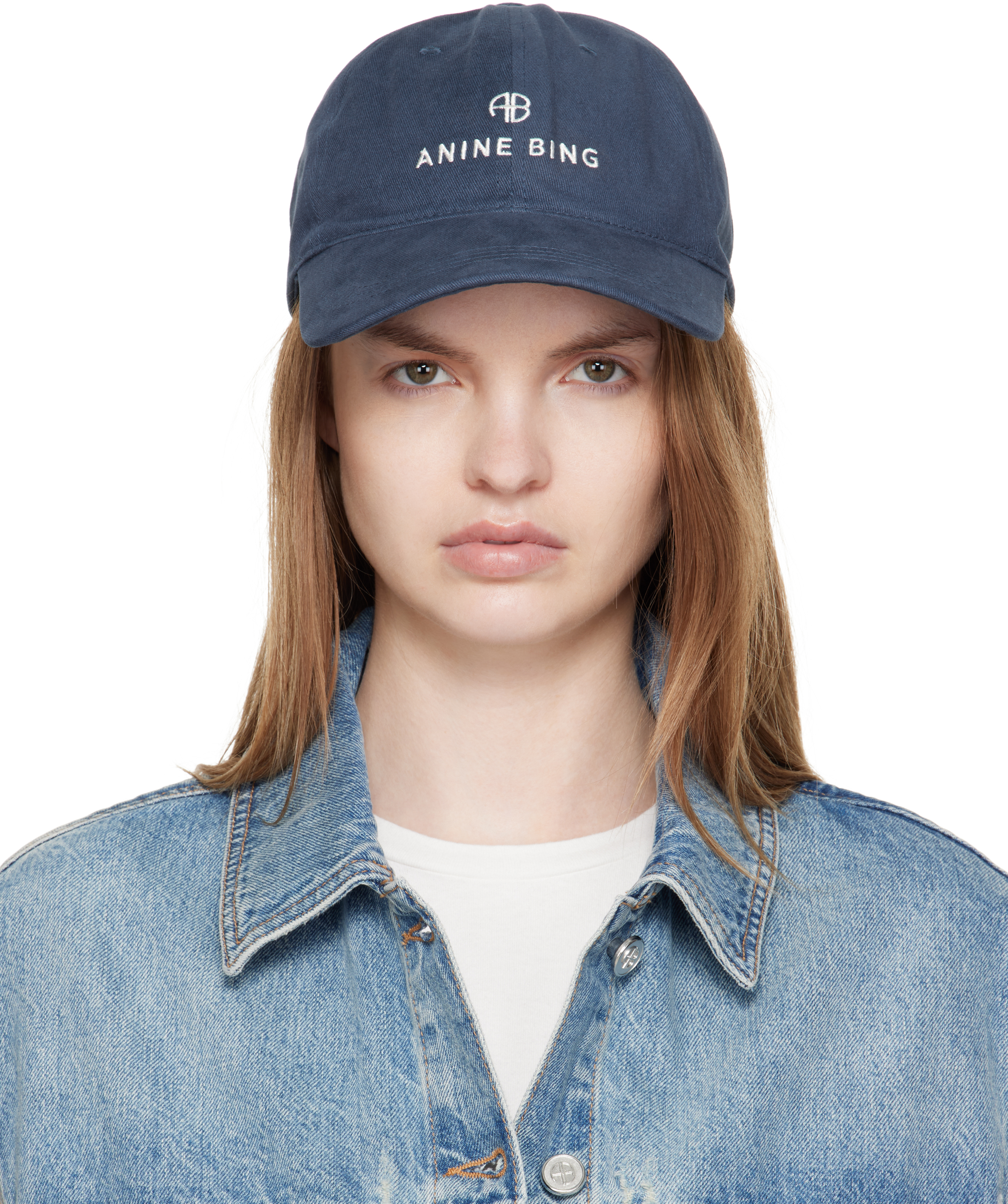 ANINE BING: ネイビー Jeremy ベースボールキャップ | SSENSE 日本