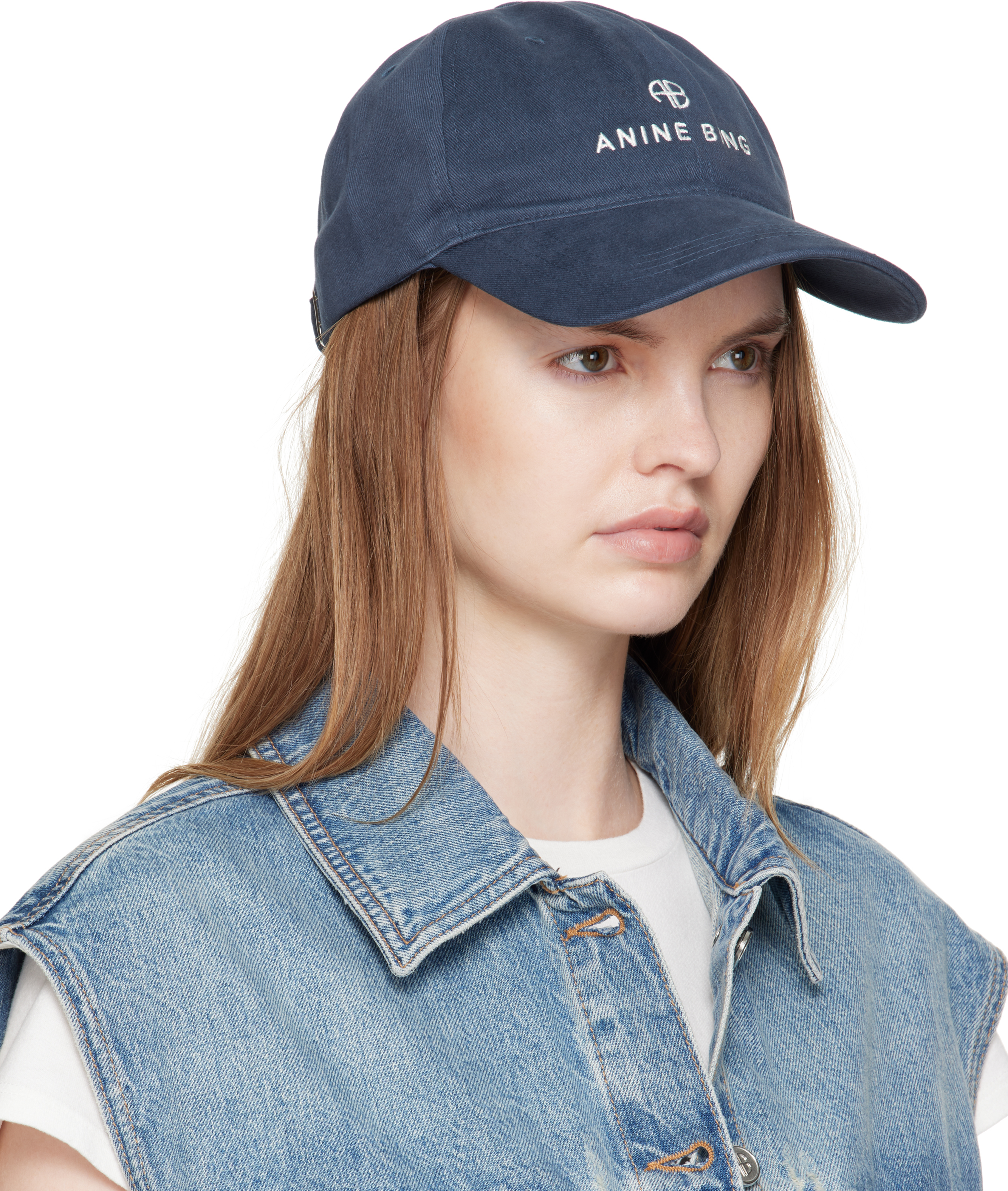 Anine Bing Navy Jeremy Baseball Cap In Blue