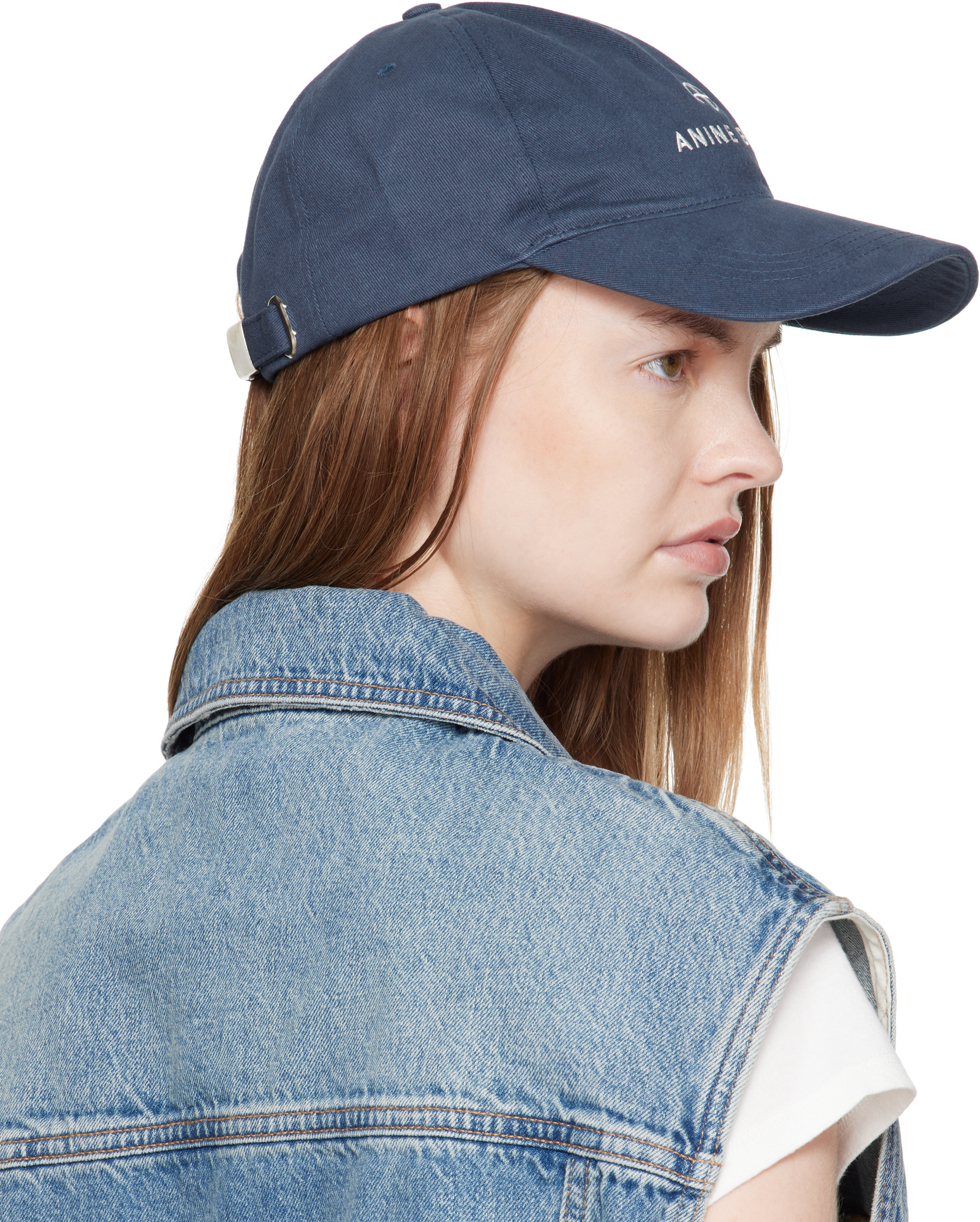 Anine Bing Navy Jeremy Baseball Cap In Blue