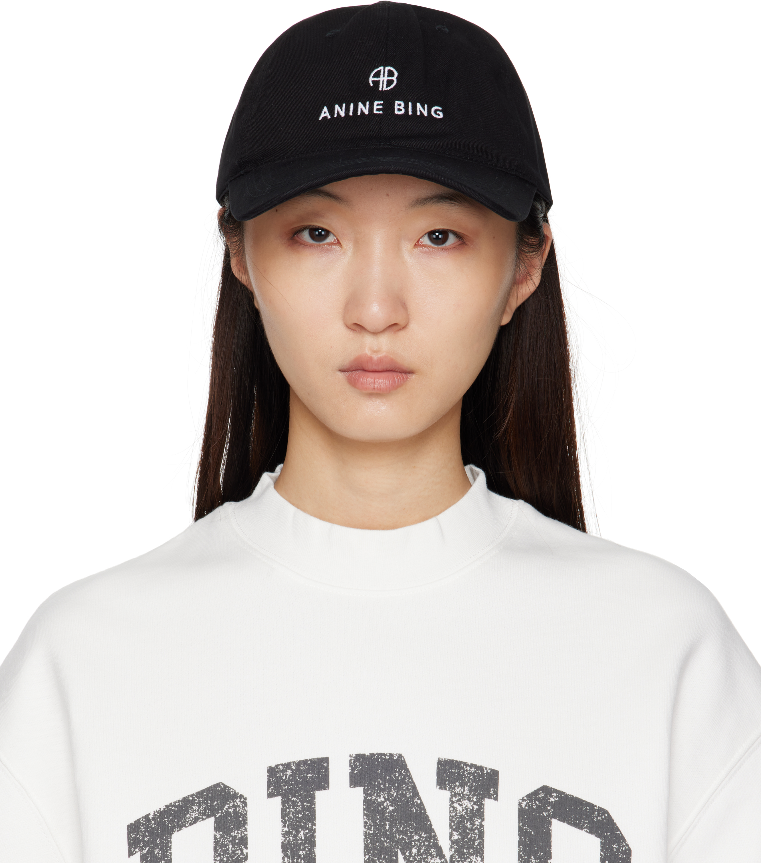 ANINE BING: Black Jeremy Baseball Cap | SSENSE