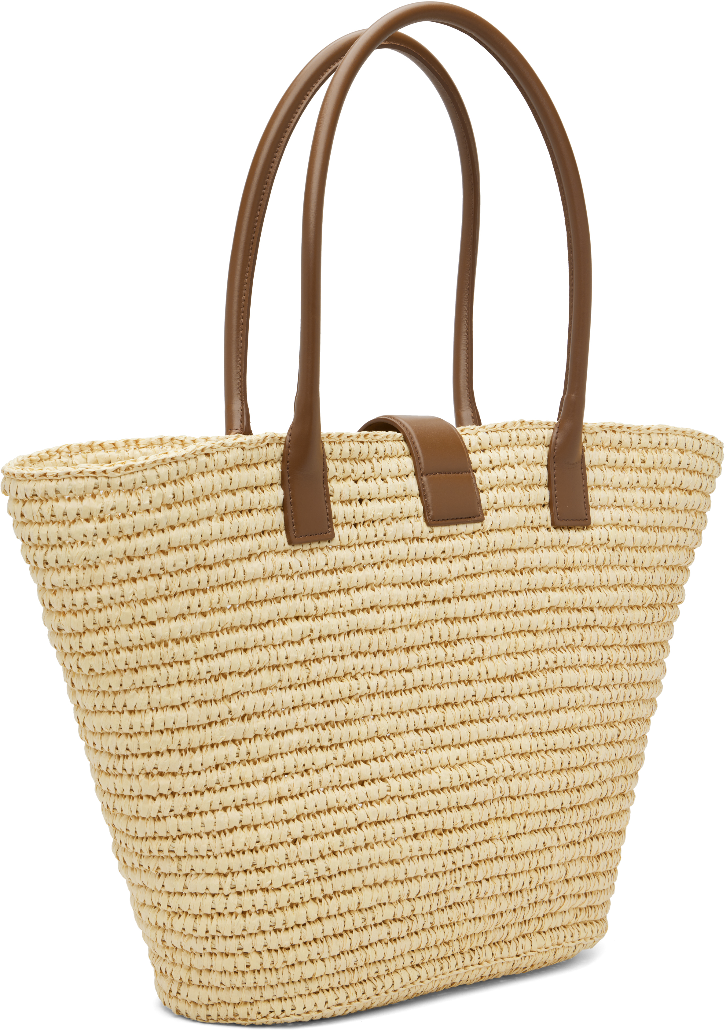 Anine Bing Beige & Brown Lou Monogram Tote In Beige