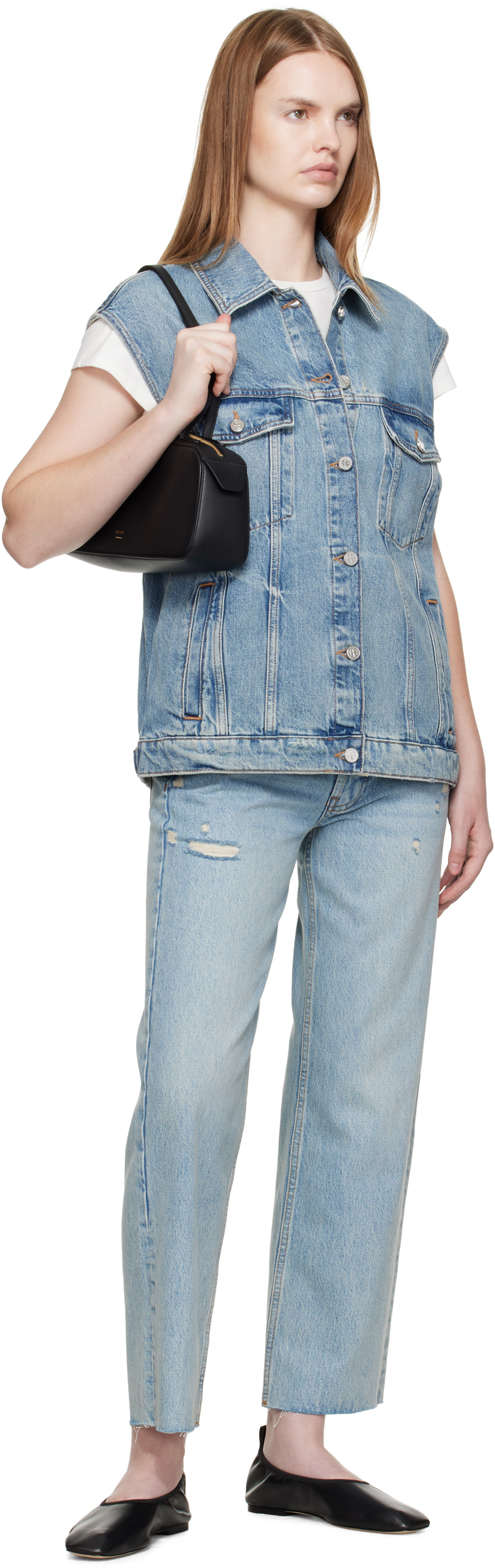 Anine Bing Rory Vest Summer Indigo In Blue