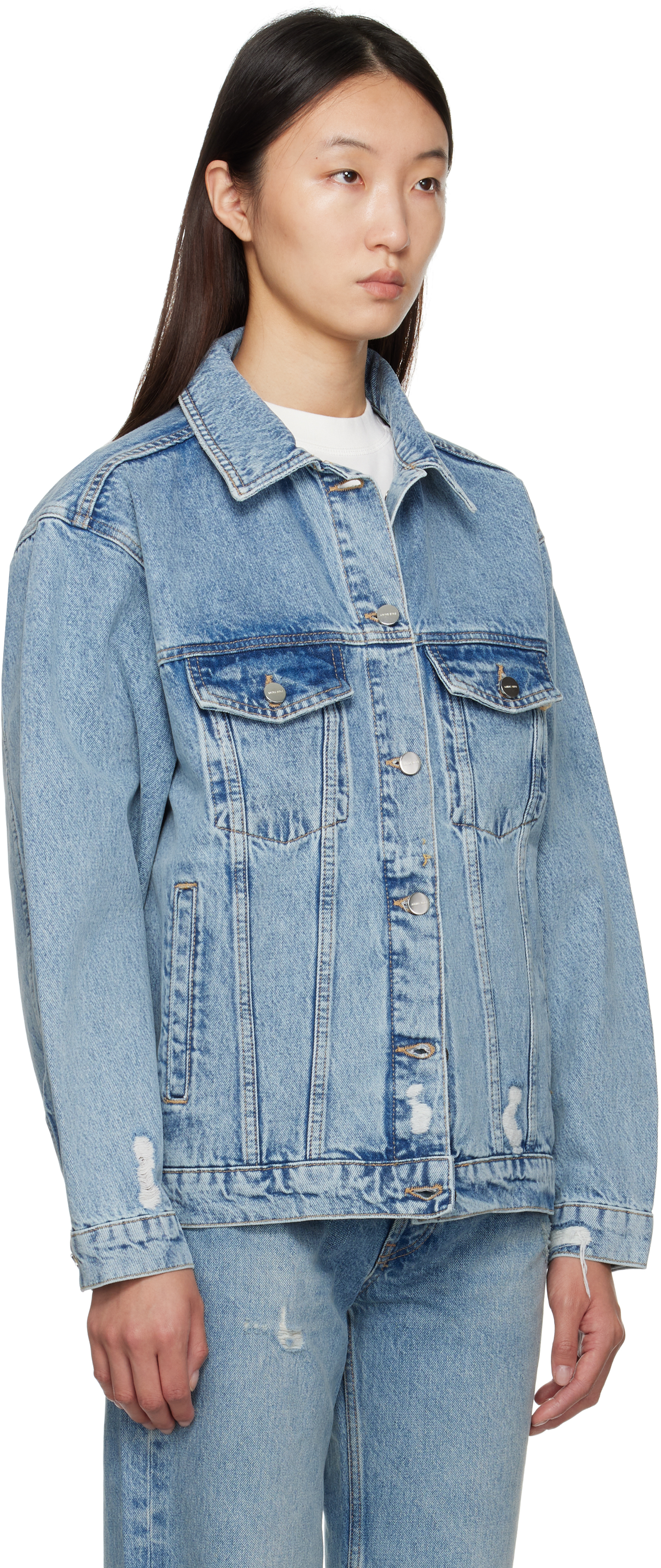 Anine Bing Blue Rory Denim Jacket In Blue