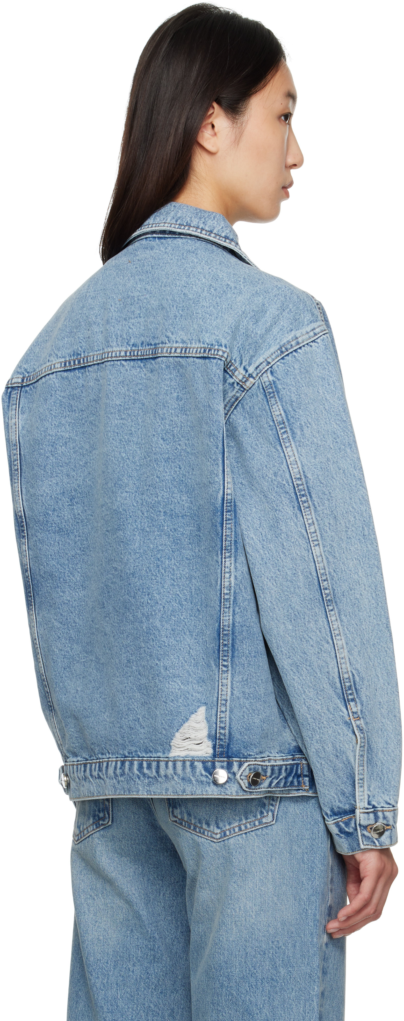 Anine Bing Blue Rory Denim Jacket In Blue
