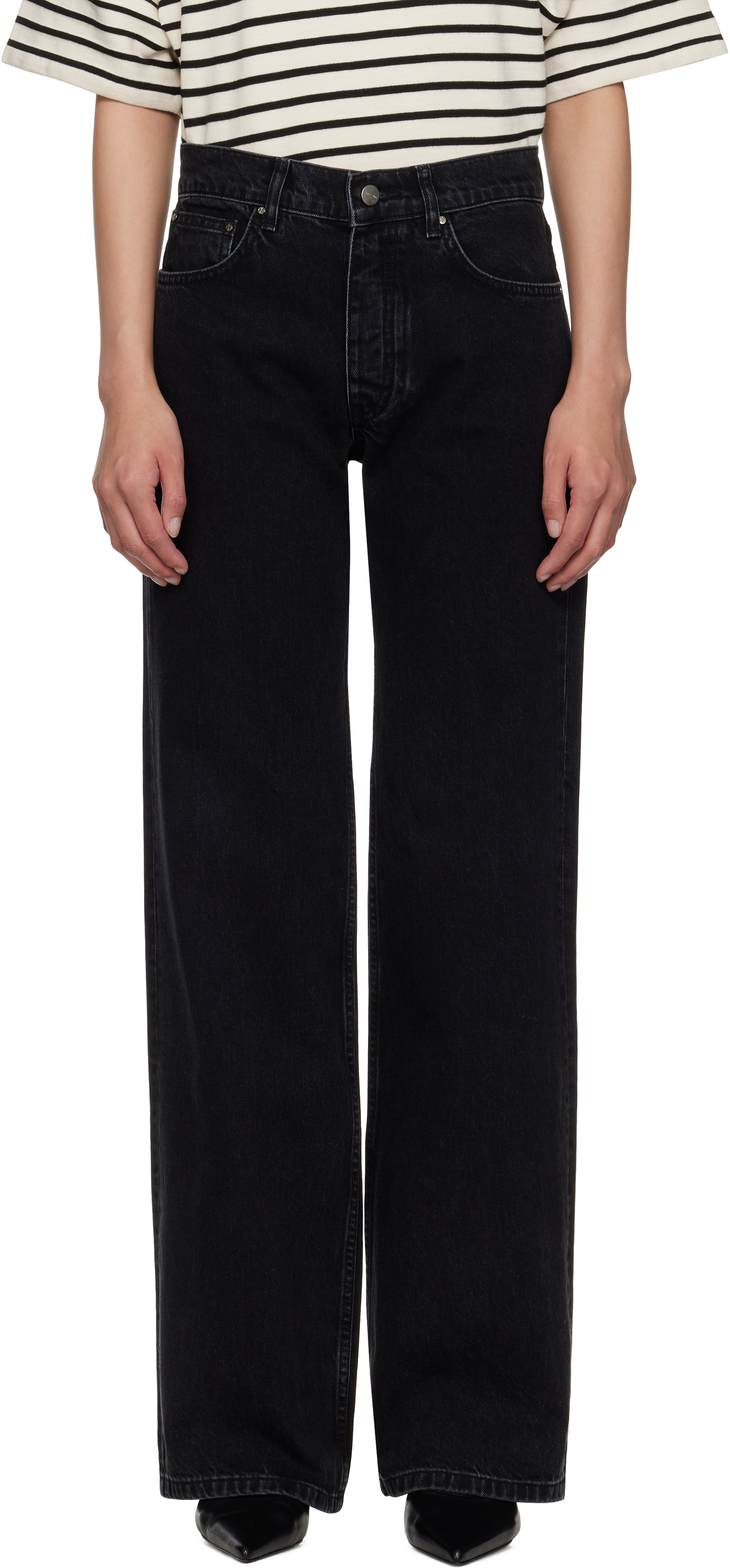 【関税込み】ANINE BING ブラック Hugh ジーンズ ANINE BING Hugh Jeans | Shopbop