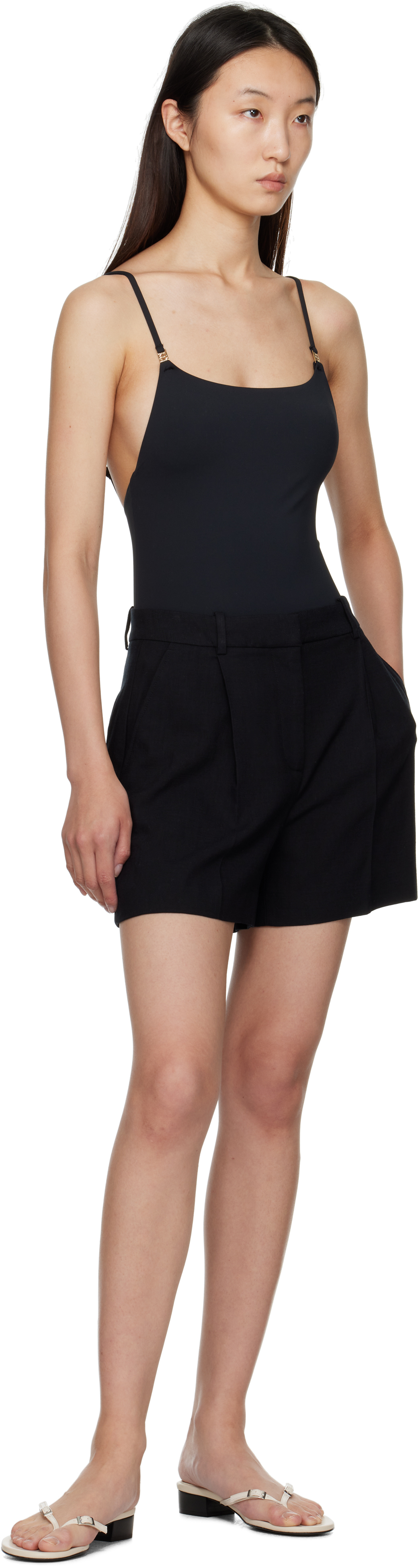 Anine Bing Black Vesta Swimsuit In Black
