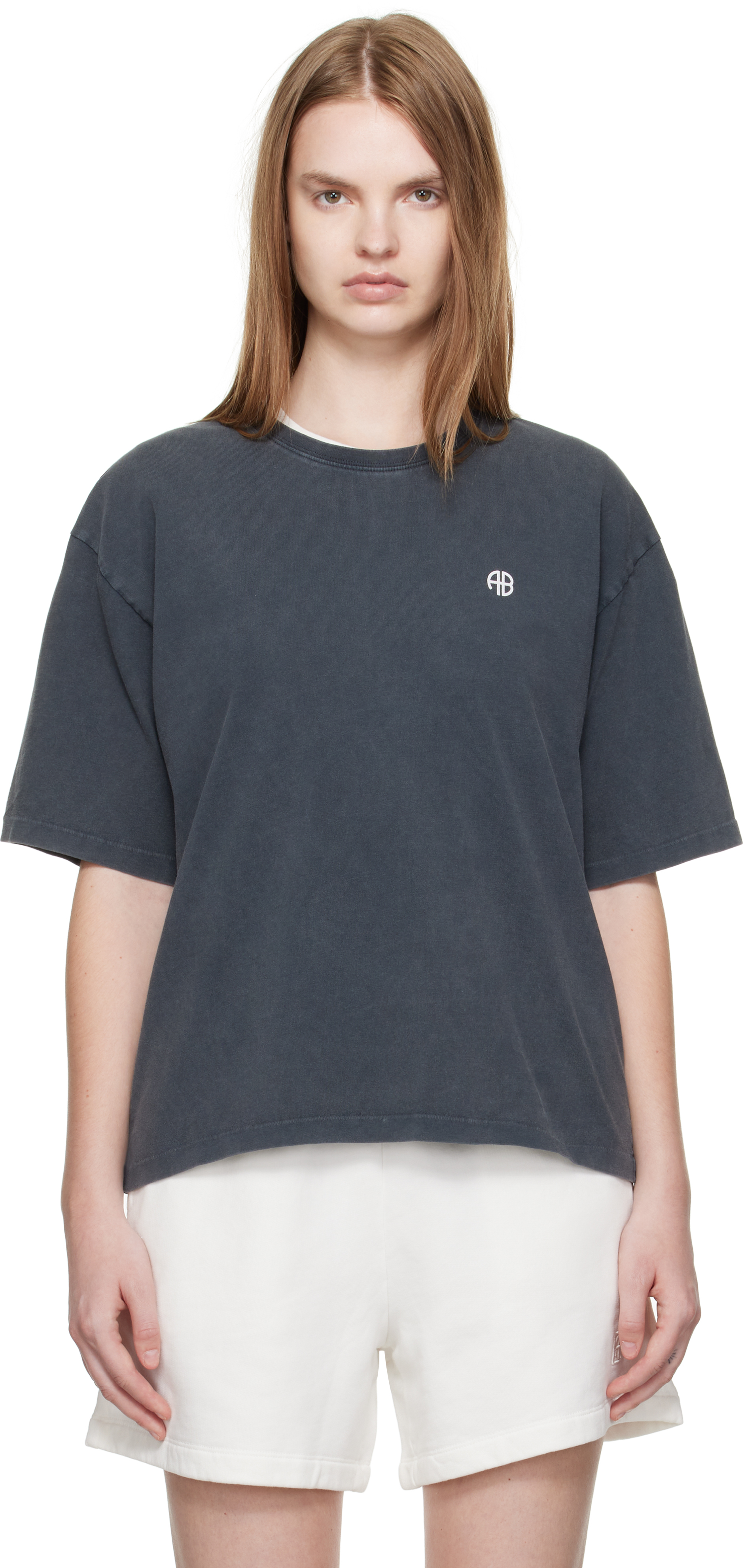 Anine Bing Gray Rudy 'empowerment' T-shirt In Gray