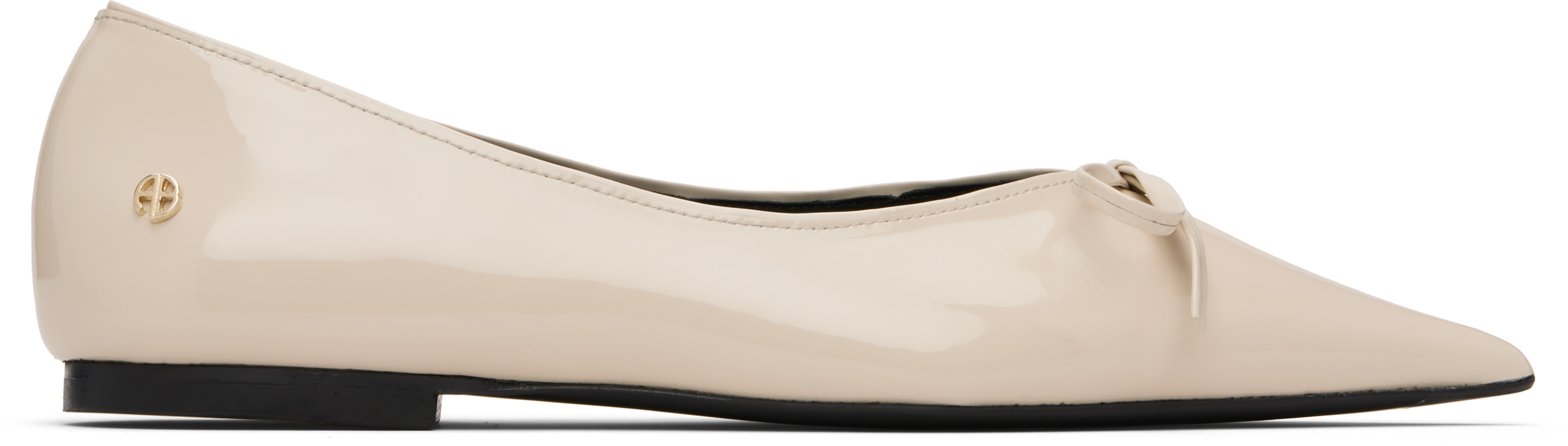 Anine Bing Beige Hilda Ballerina Flats In White