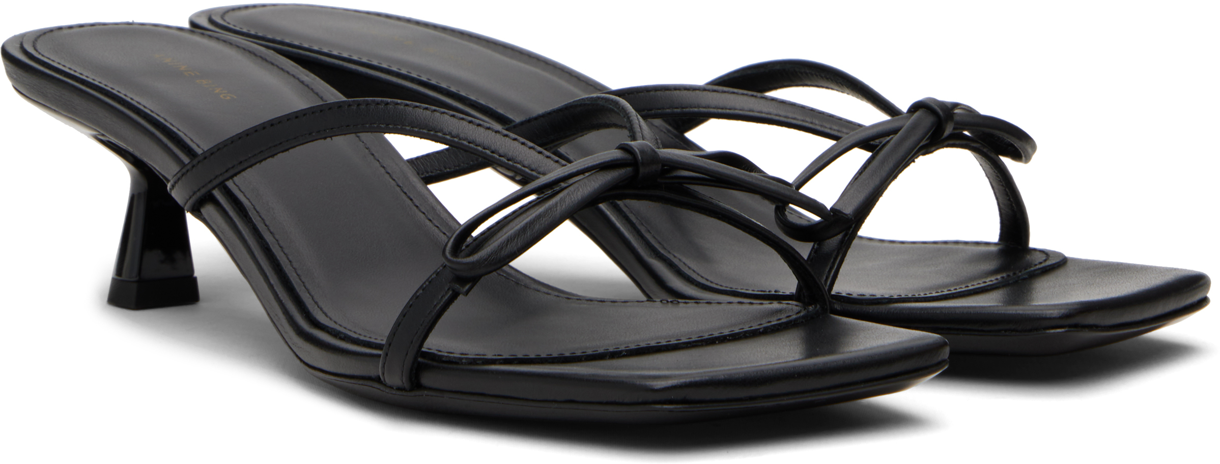 Anine Bing Black Jackie Heeled Sandals In Black