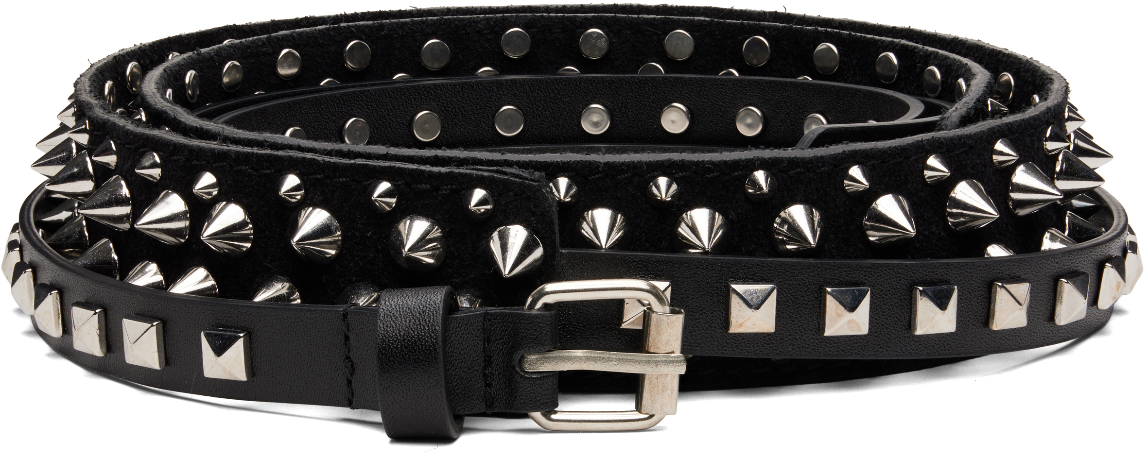 August Barron Black Triple Belt In Black