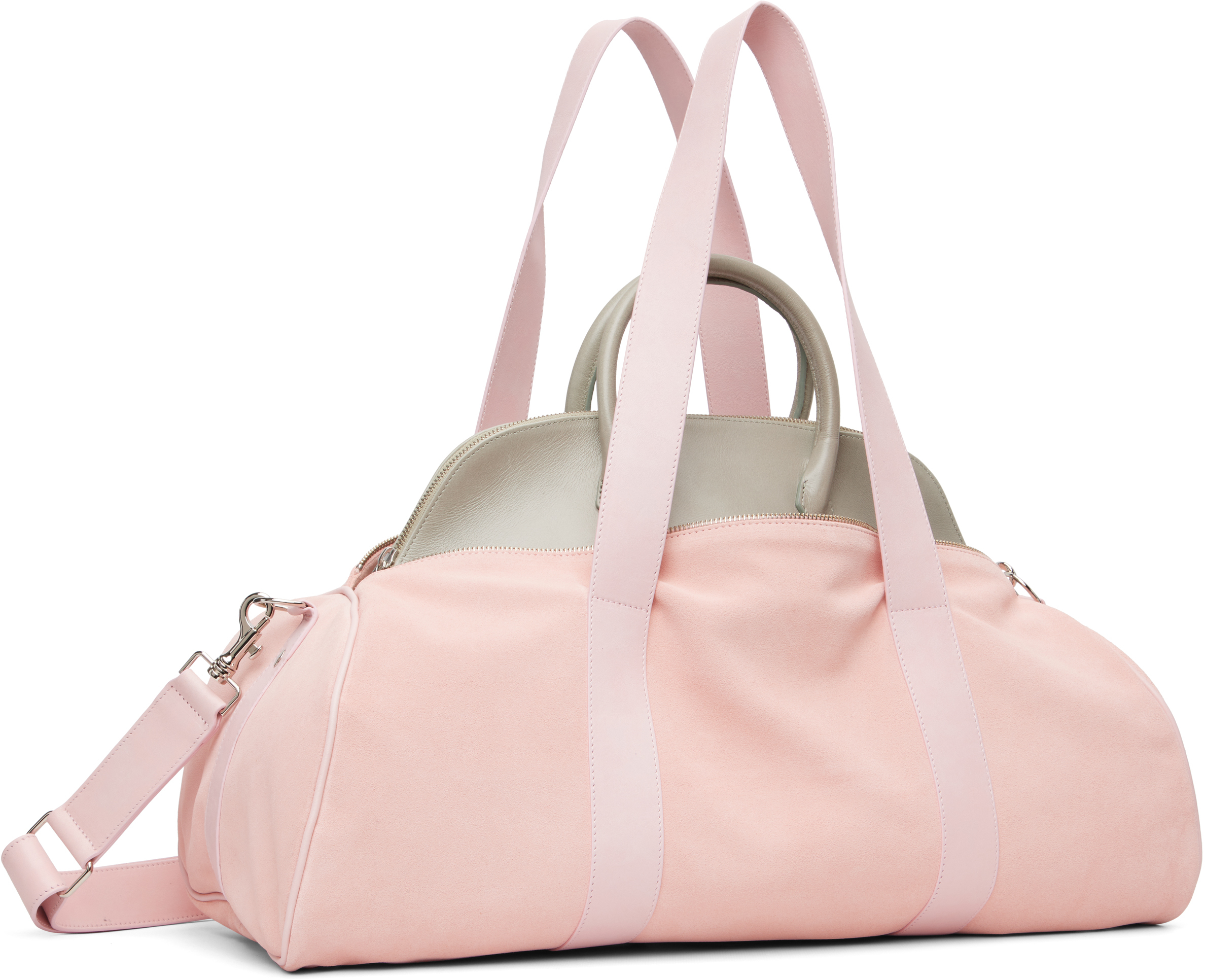 August Barron Pink & Gray Carrie Bag In Burgundy