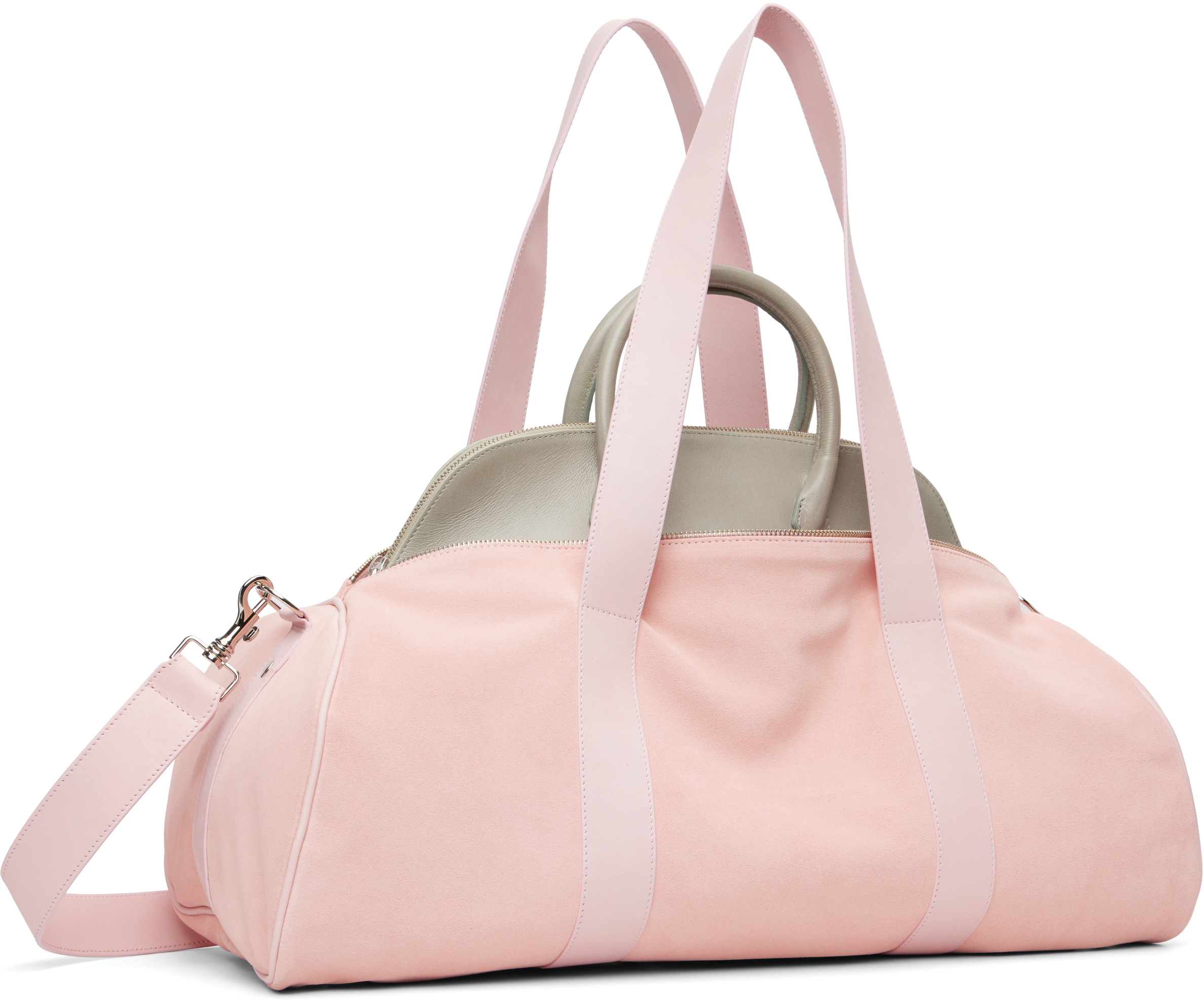 August Barron Pink & Gray Carrie Bag In Burgundy