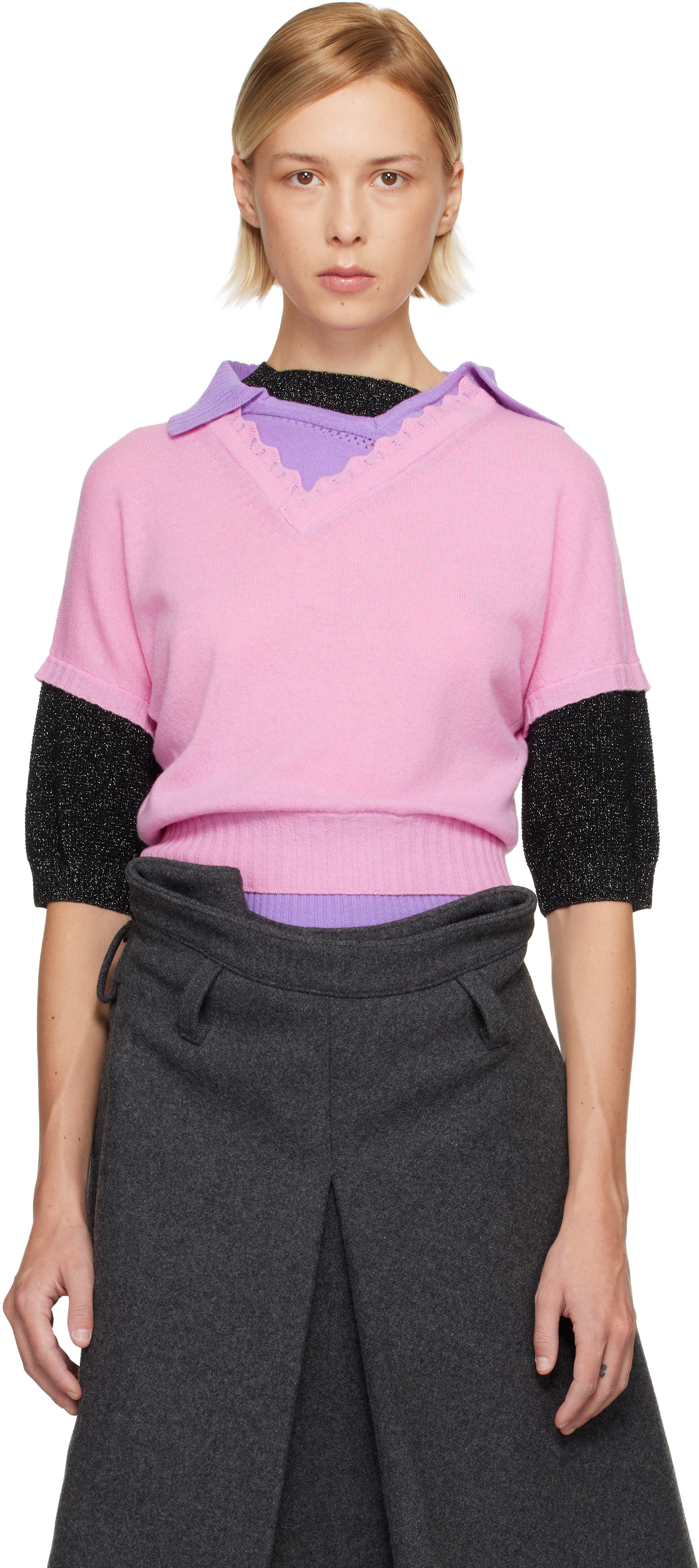 August Barron Multicolor Triple Sweater