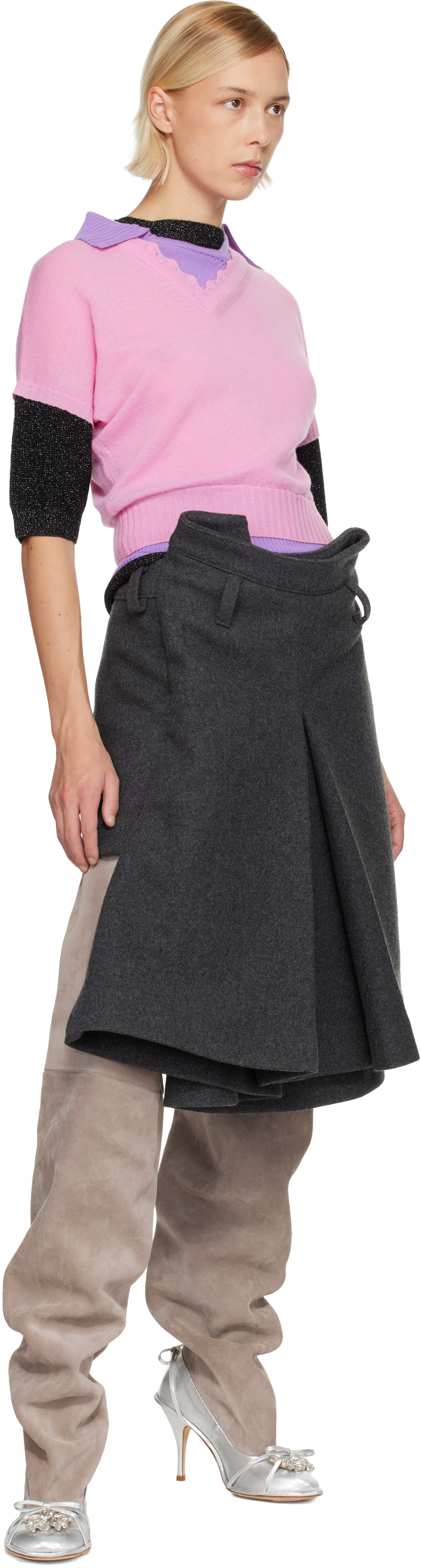 August Barron Multicolor Triple Sweater In Multi