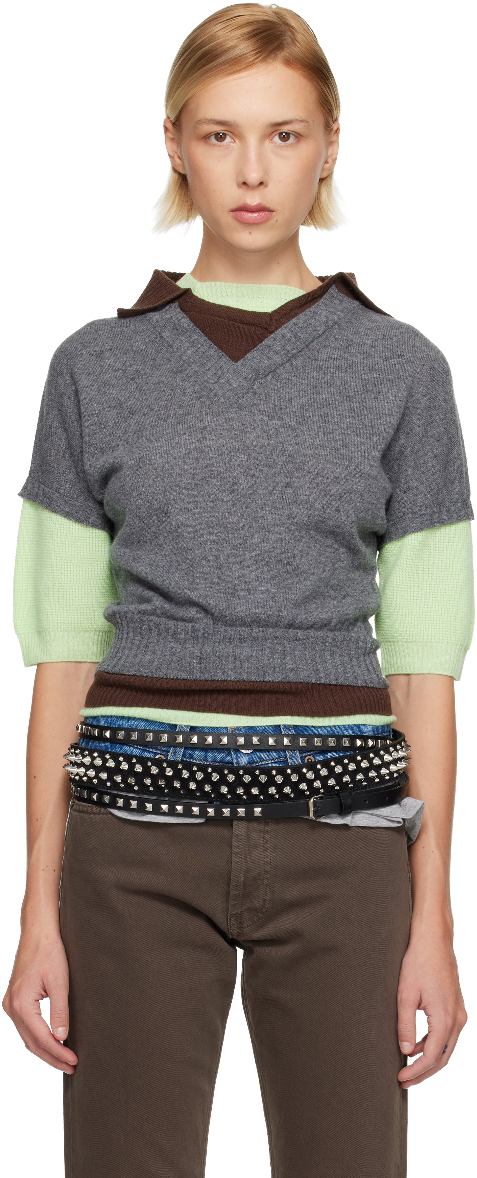 August Barron Multicolor Triple Sweater