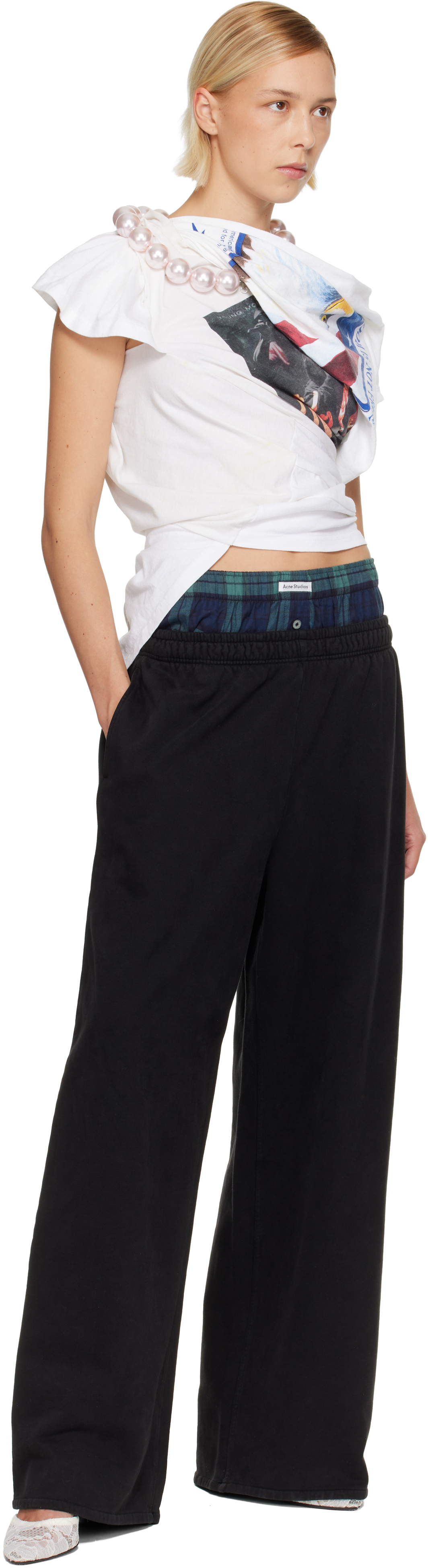 August Barron White Twisted Necklace T-shirt In White