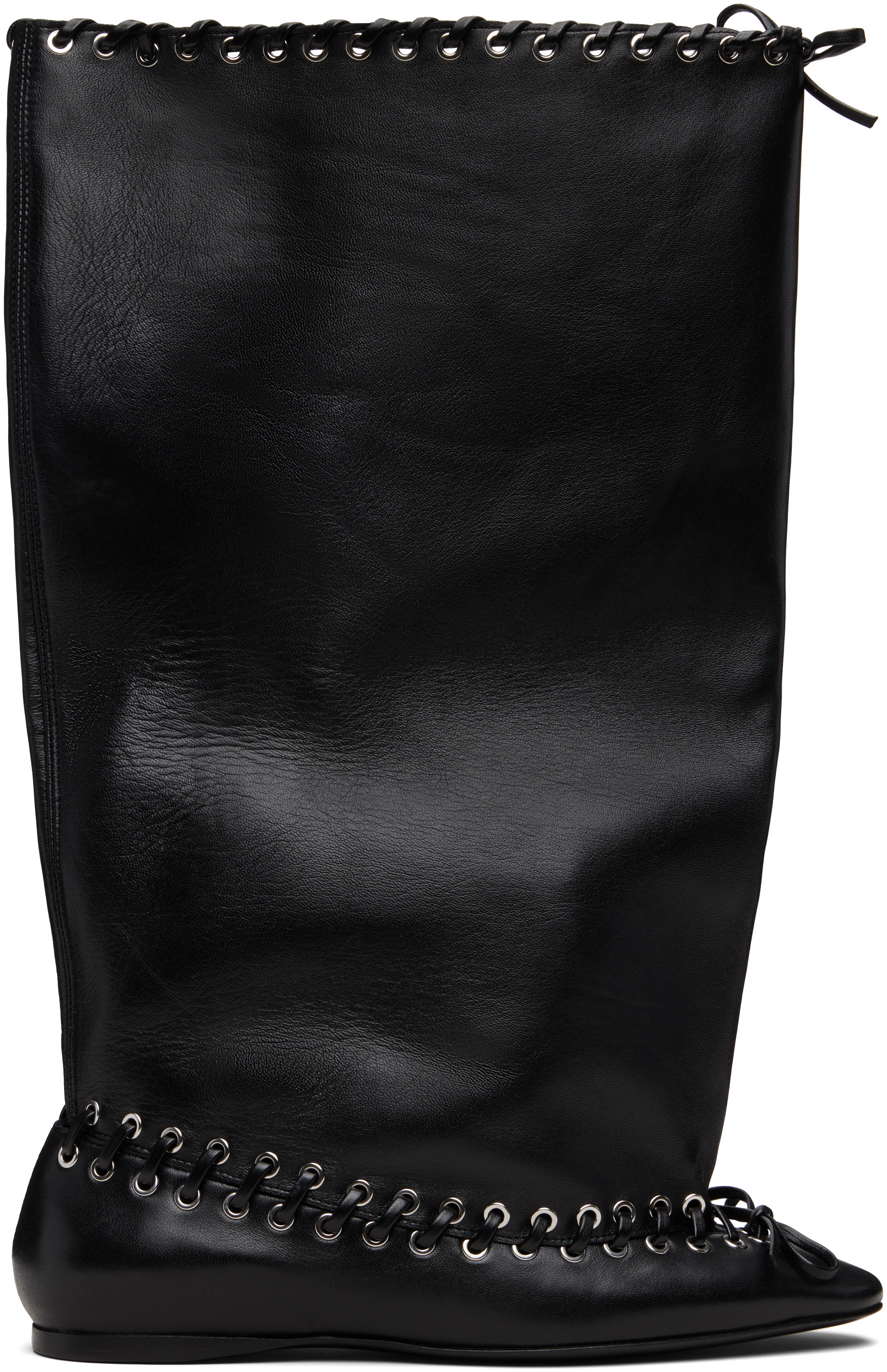 August Barron Black Flat Level Boots In Black