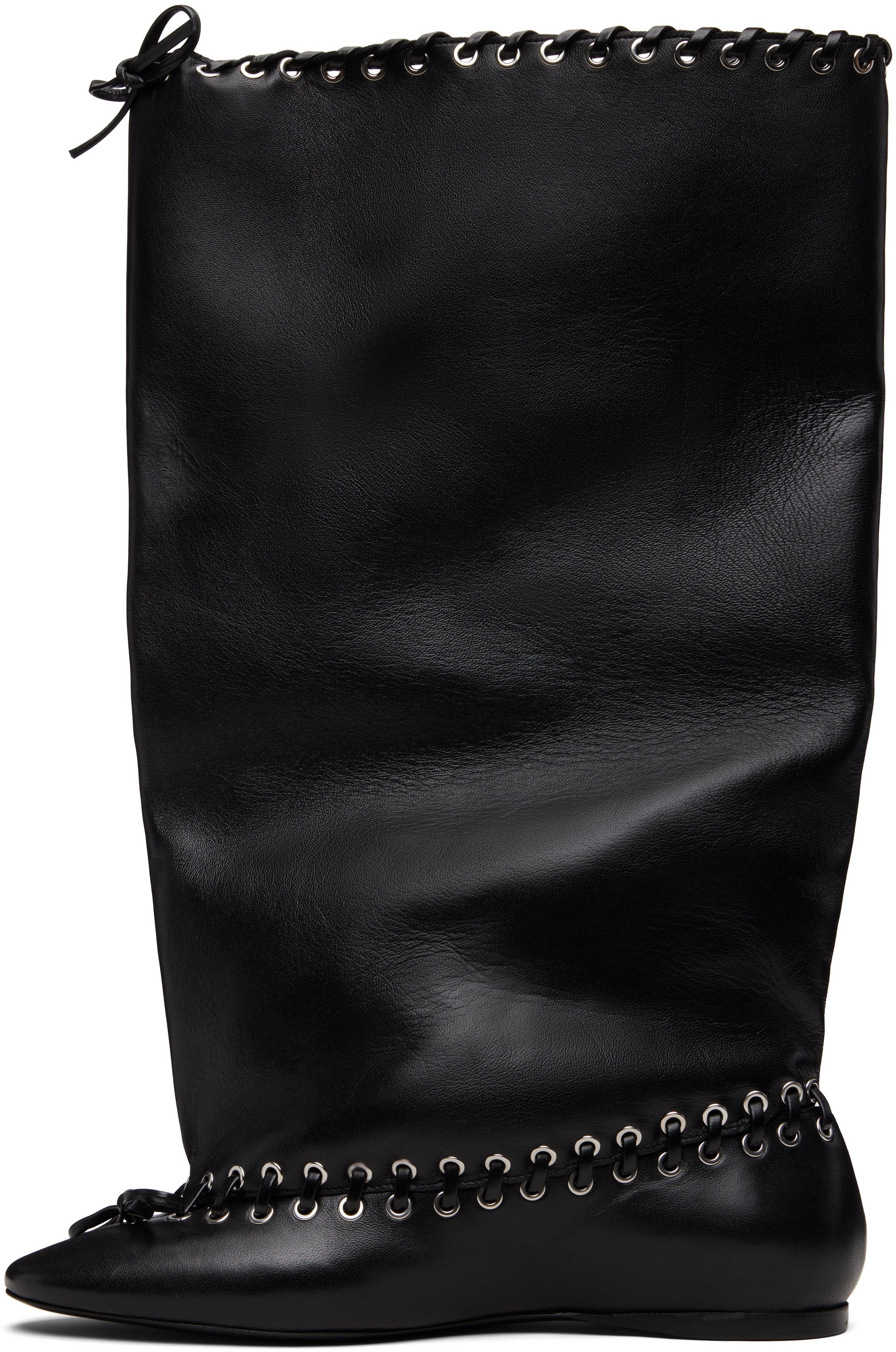 August Barron Black Flat Level Boots In Black