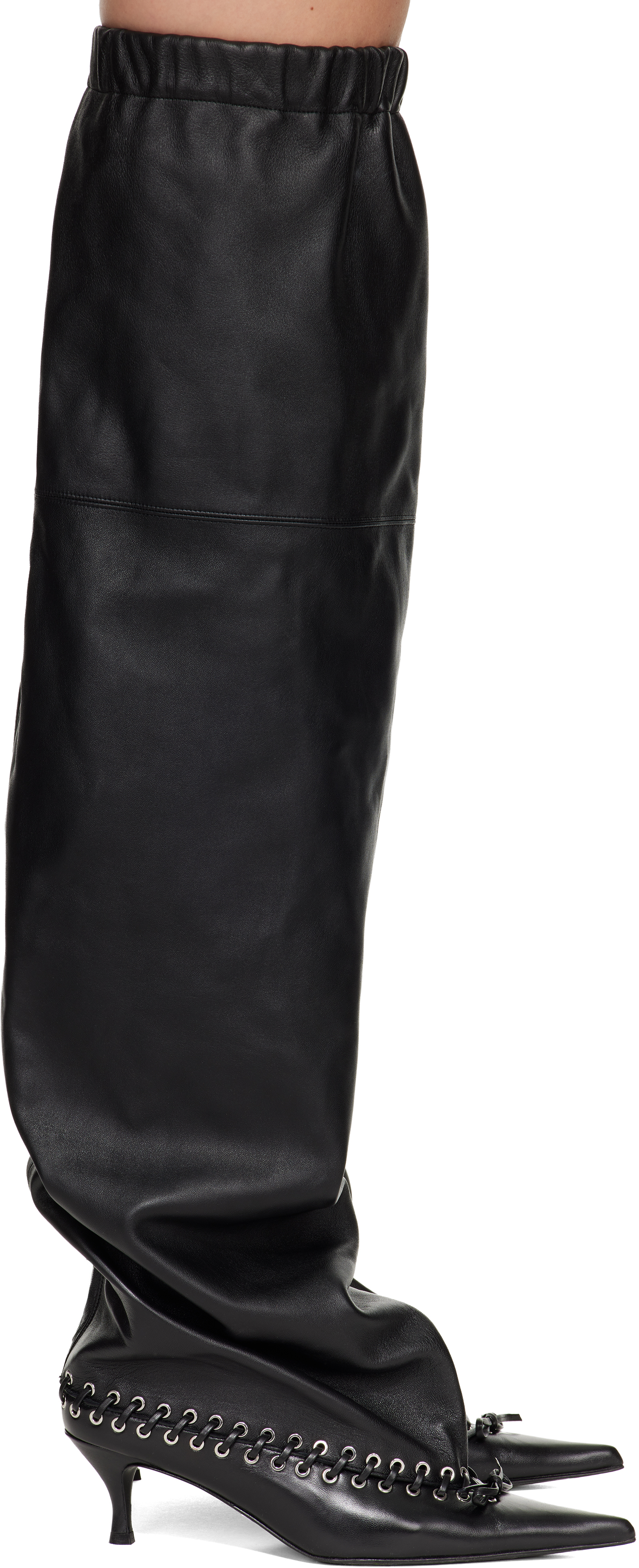 August Barron Black Level Thigh High Tall Boots In Black