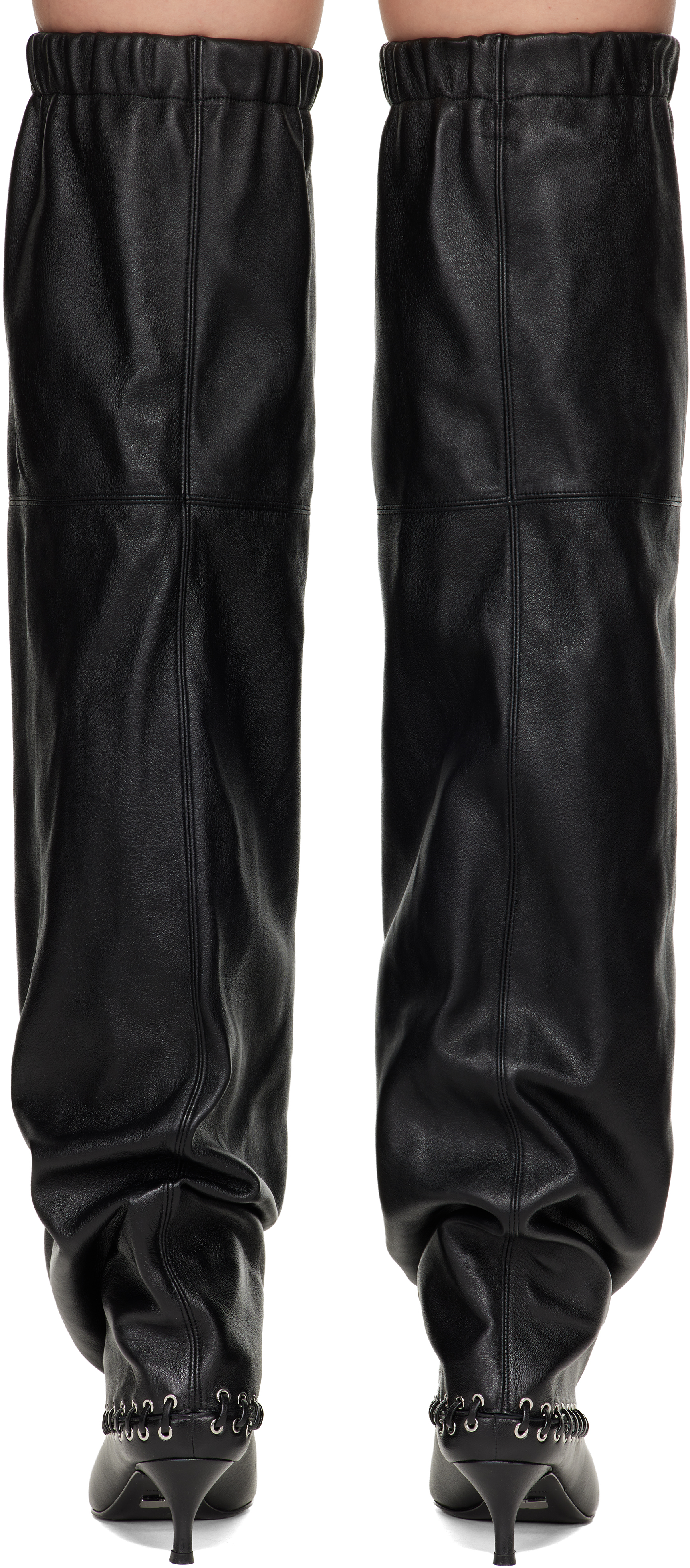 August Barron Black Level Thigh High Tall Boots In Black