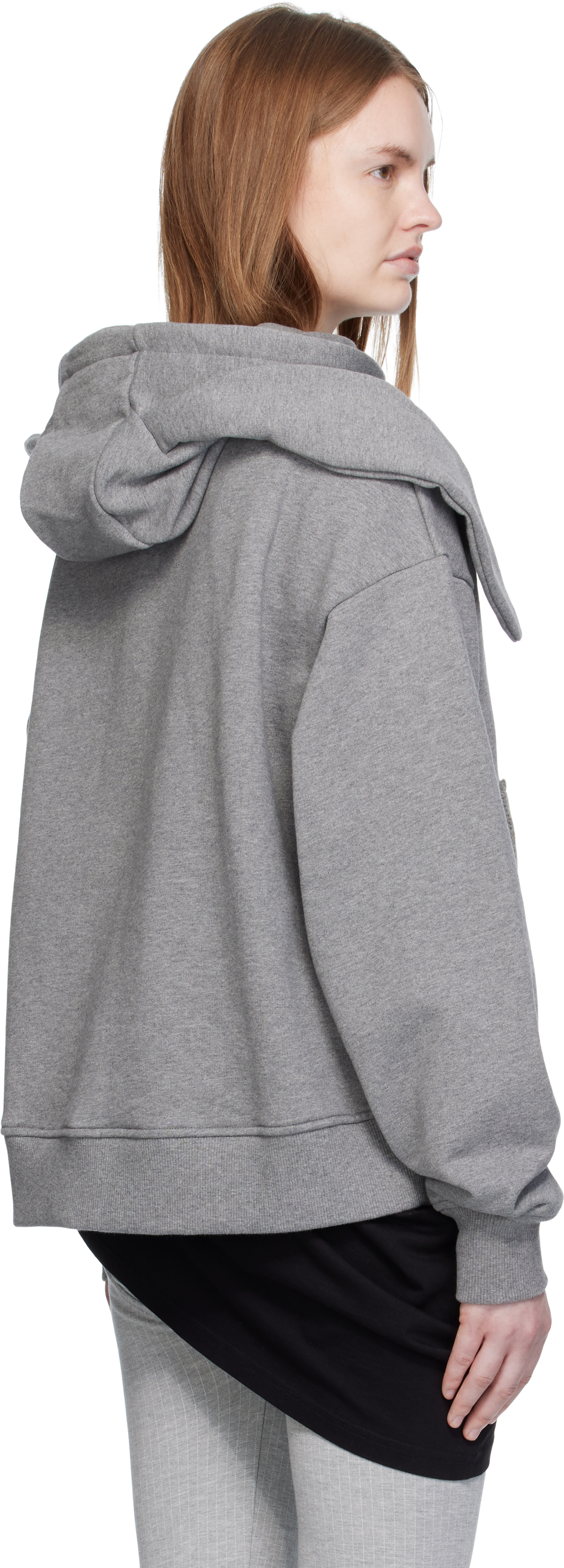 Charles Jeffrey Loverboy Gray Patch Rabbit Ears Hoodie In Gray