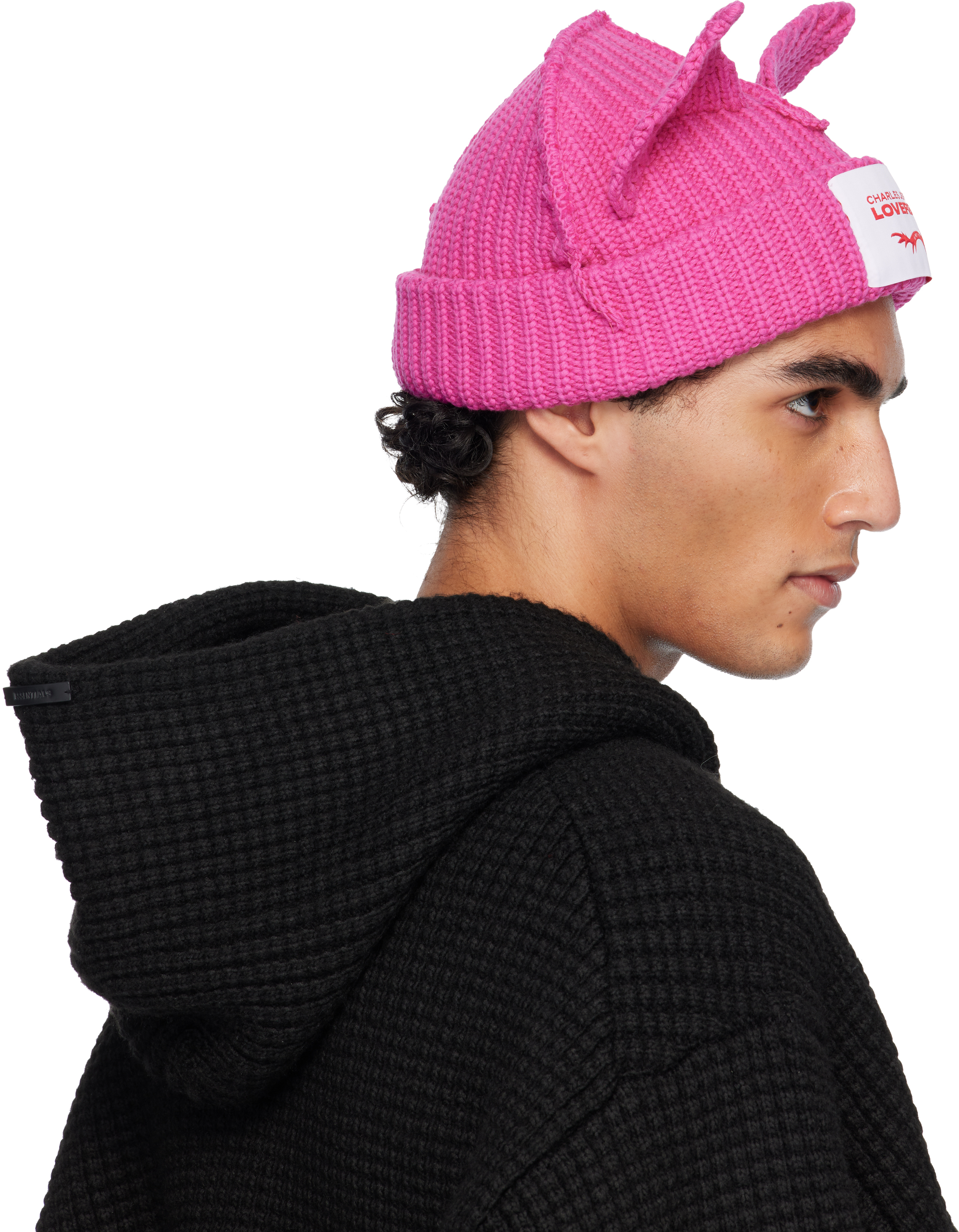 Charles Jeffrey Loverboy Pink Chunky Ears Beanie In Pink