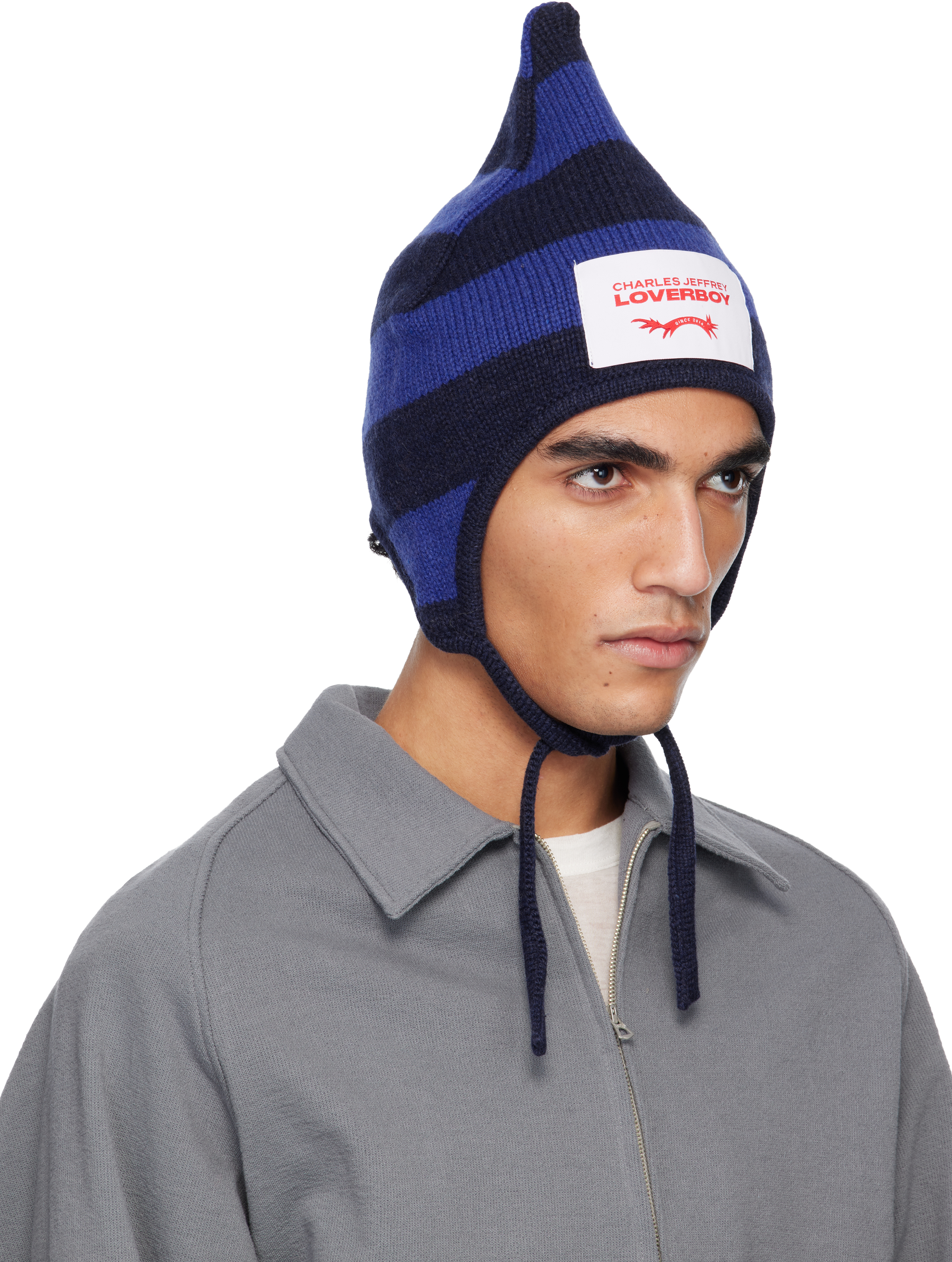 Charles Jeffrey Loverboy Blue Spike Bonnet Beanie In Blue