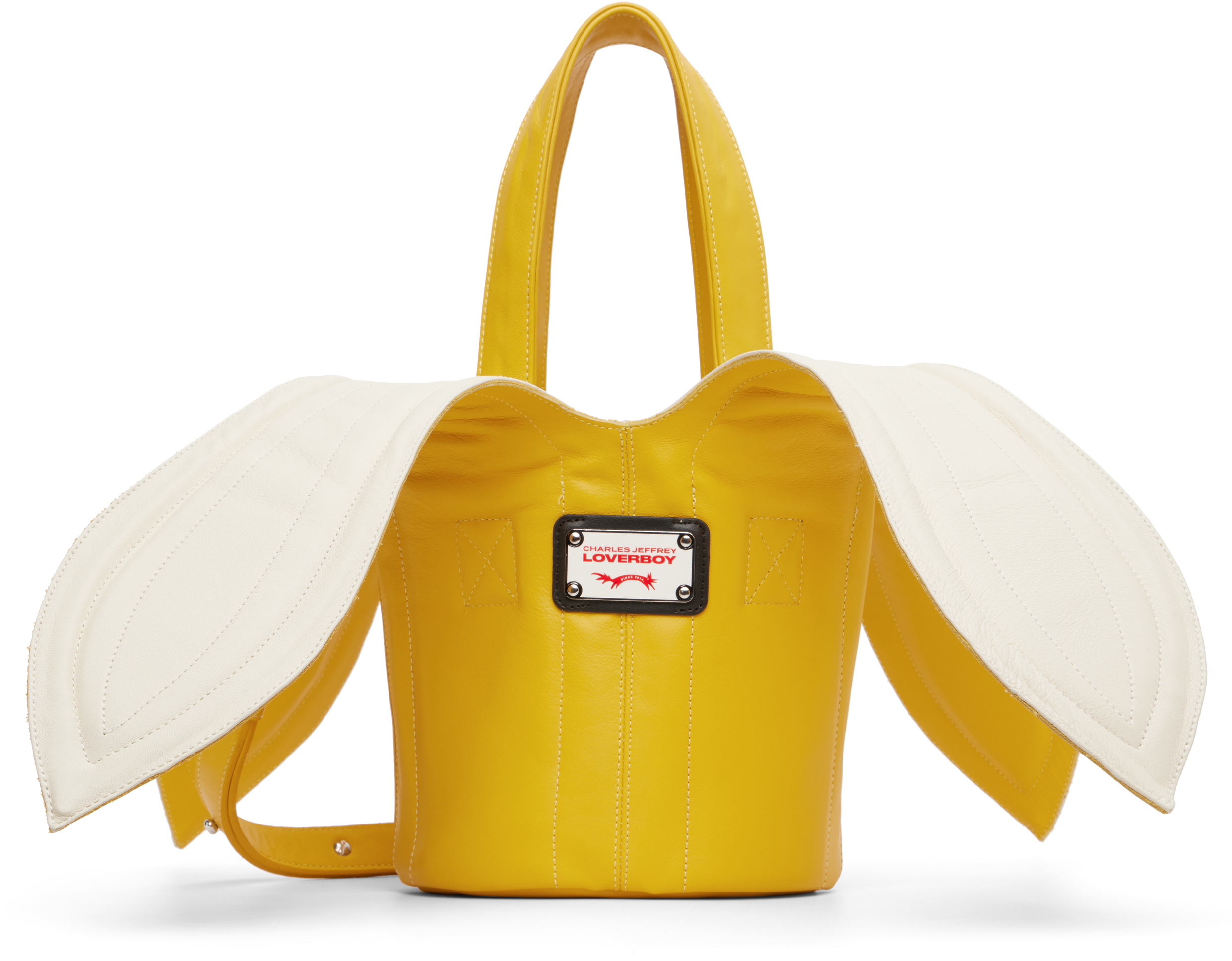 Yellow Banana Bucket Bag by Charles Jeffrey LOVERBOY on Sale