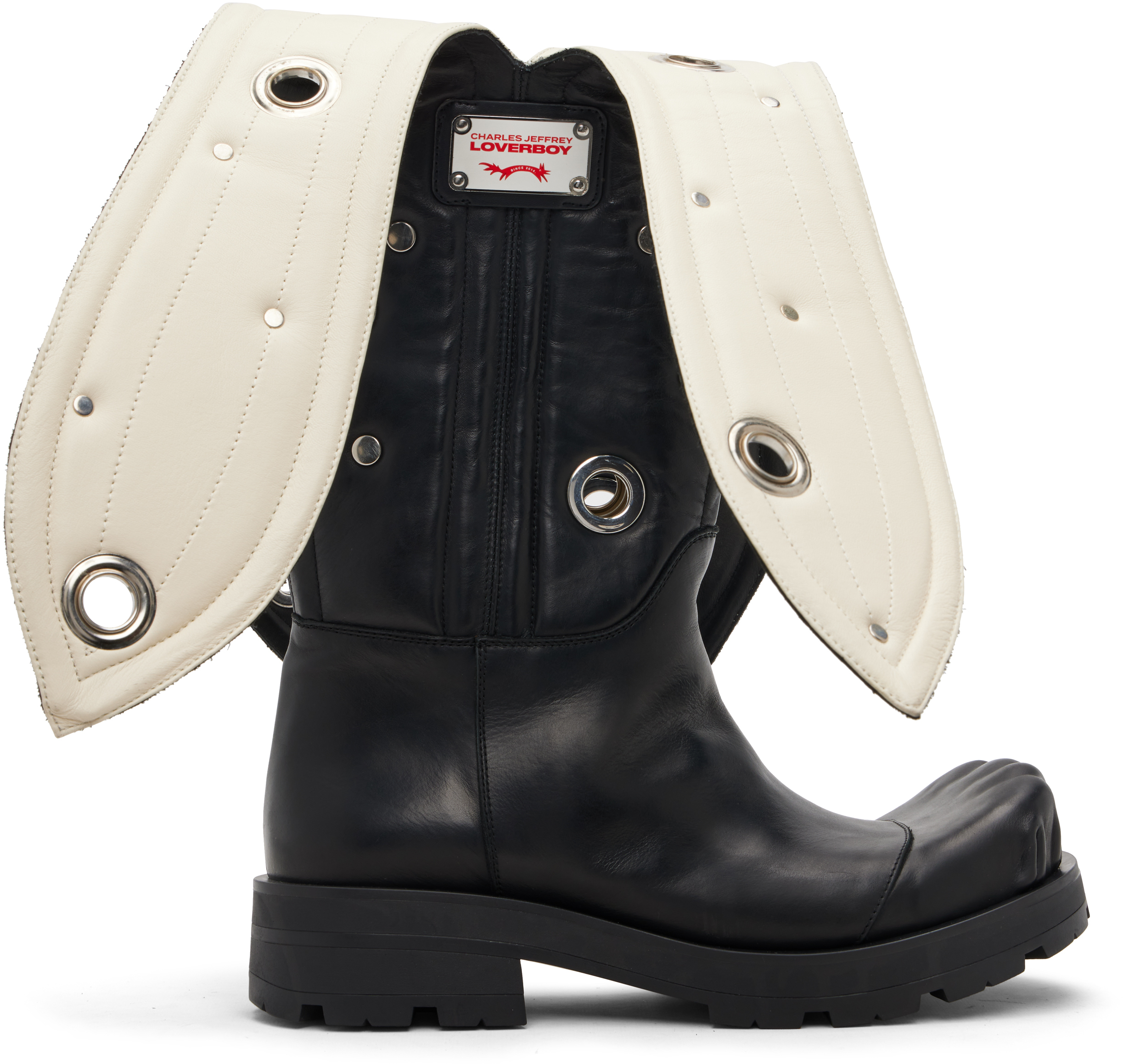 Charles Jeffrey Loverboy Black Banana Eyelet Moggies Boots