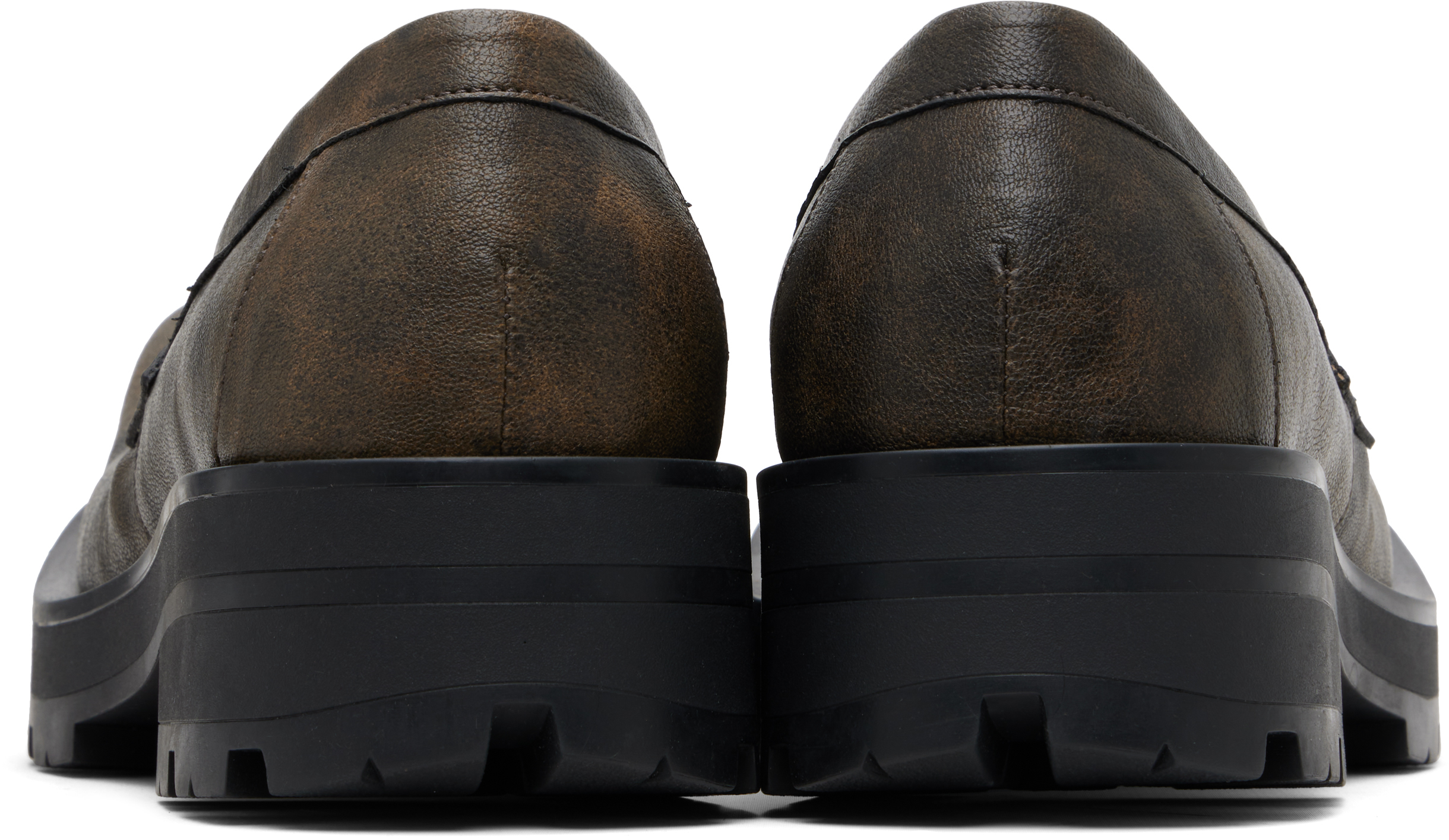 Charles Jeffrey Loverboy Brown Moggies Claws Loafers In Green