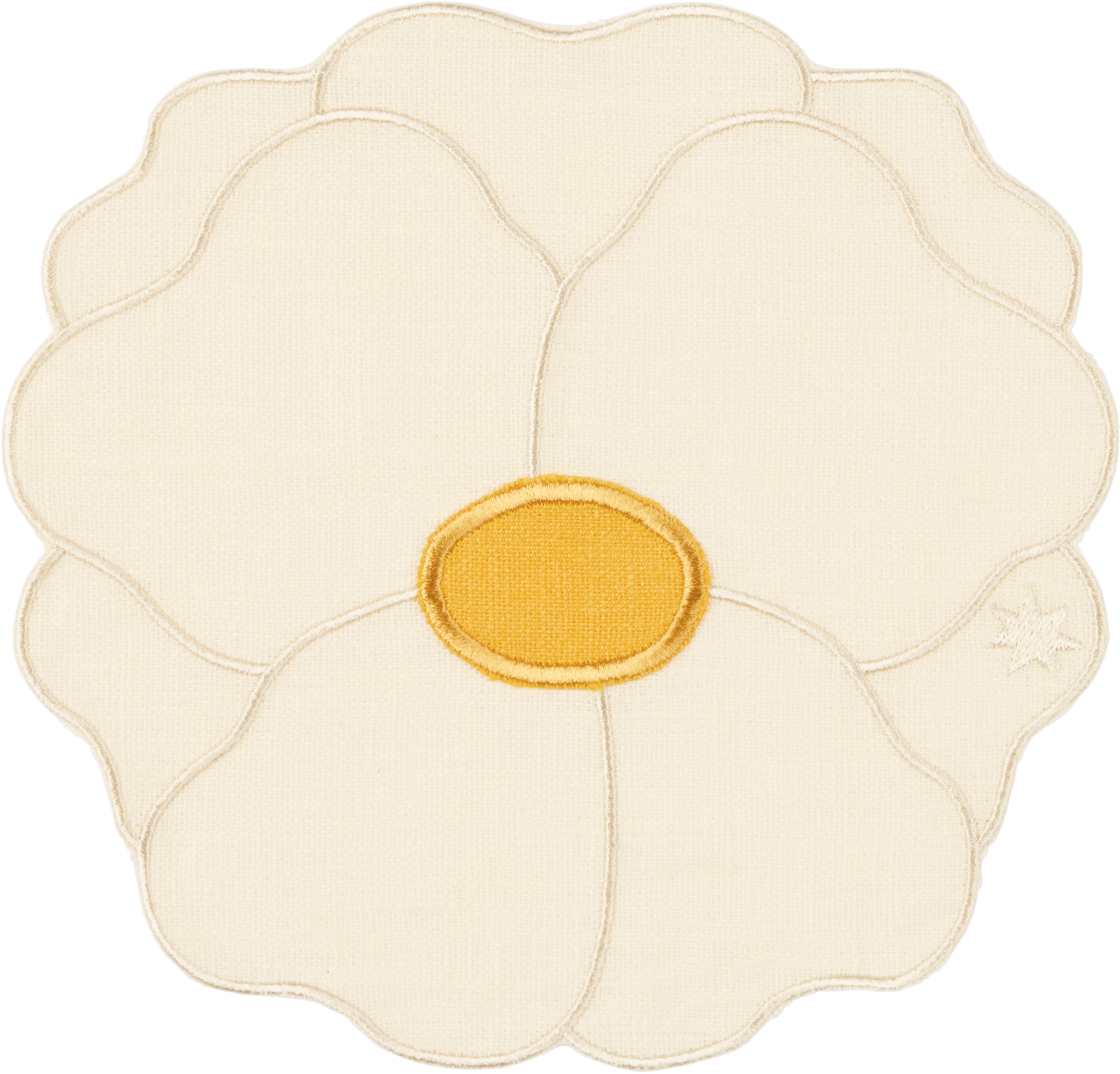 Maison Balzac Off-white & Yellow Wild Rose Napkin Set, 4 Pcs In Cream/yellow
