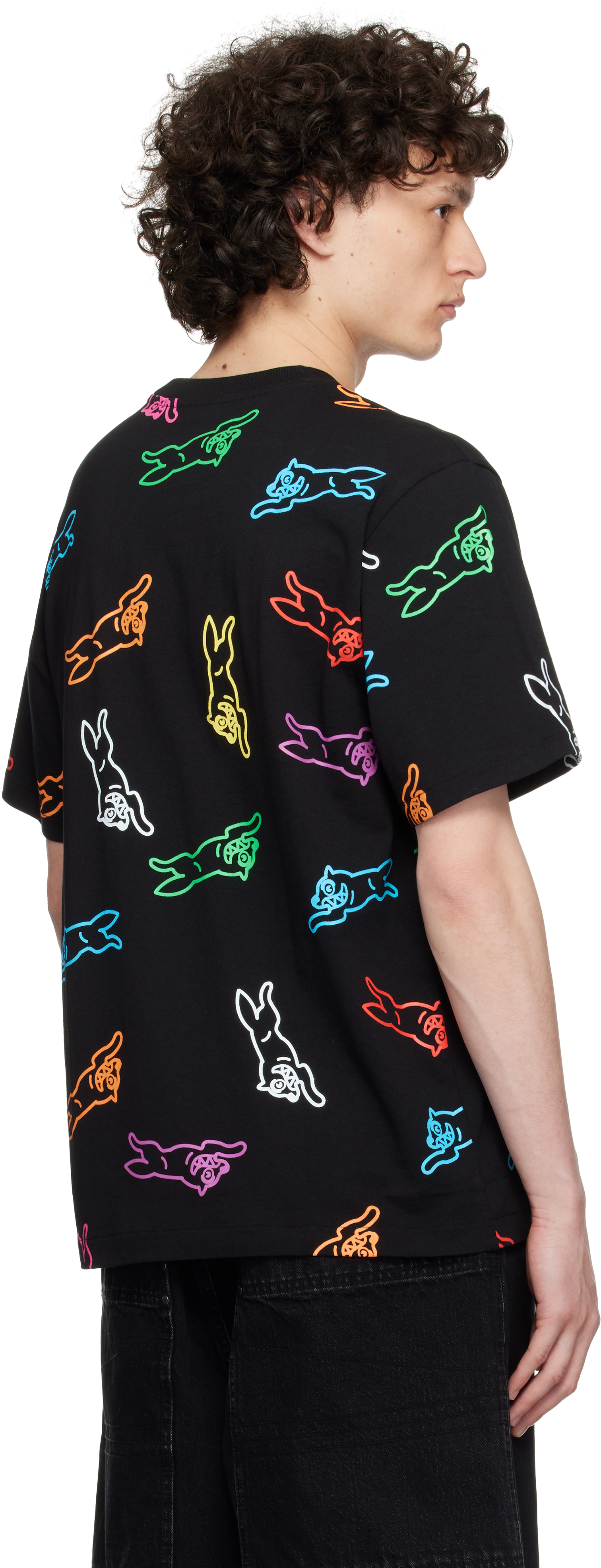 Icecream Black All-over Running Dog T-shirt In Black