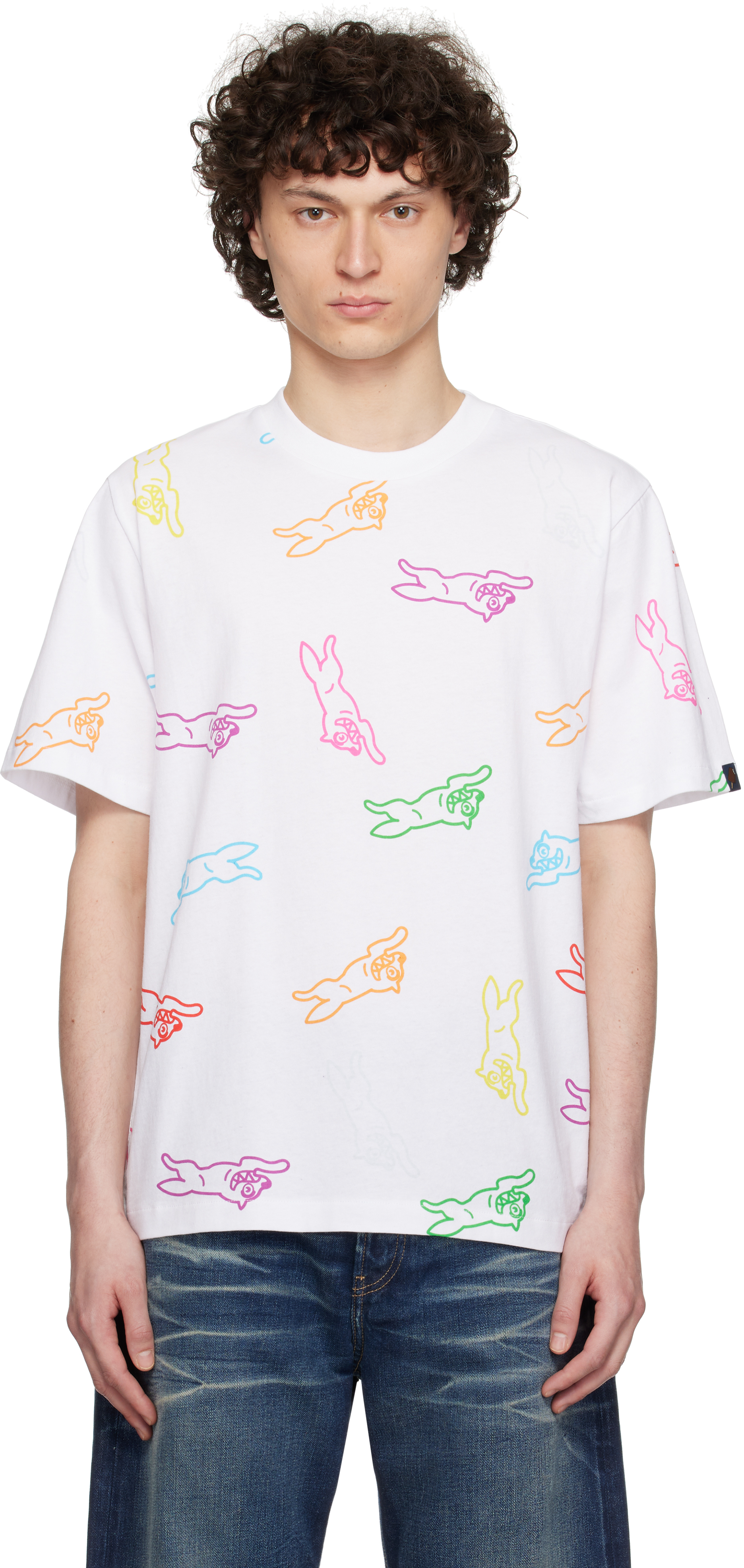 Shop Icecream White All-over Running Dog T-shirt