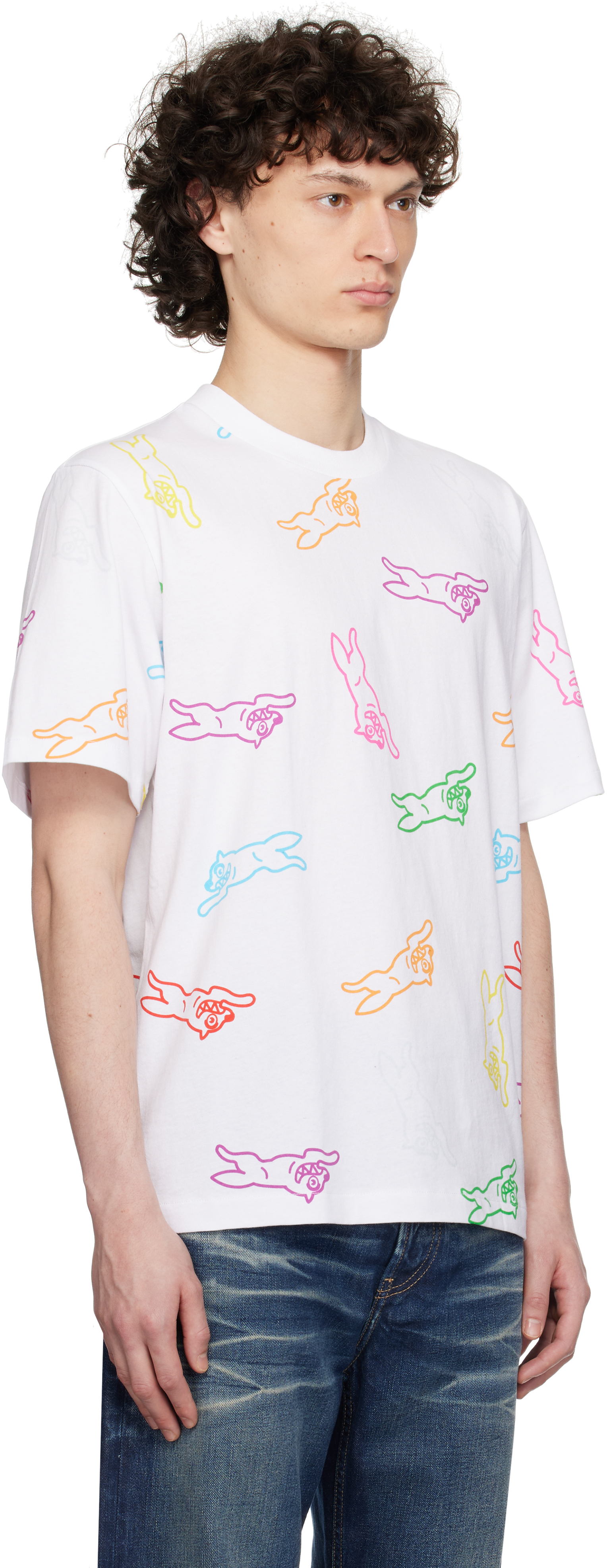 Shop Icecream White All-over Running Dog T-shirt