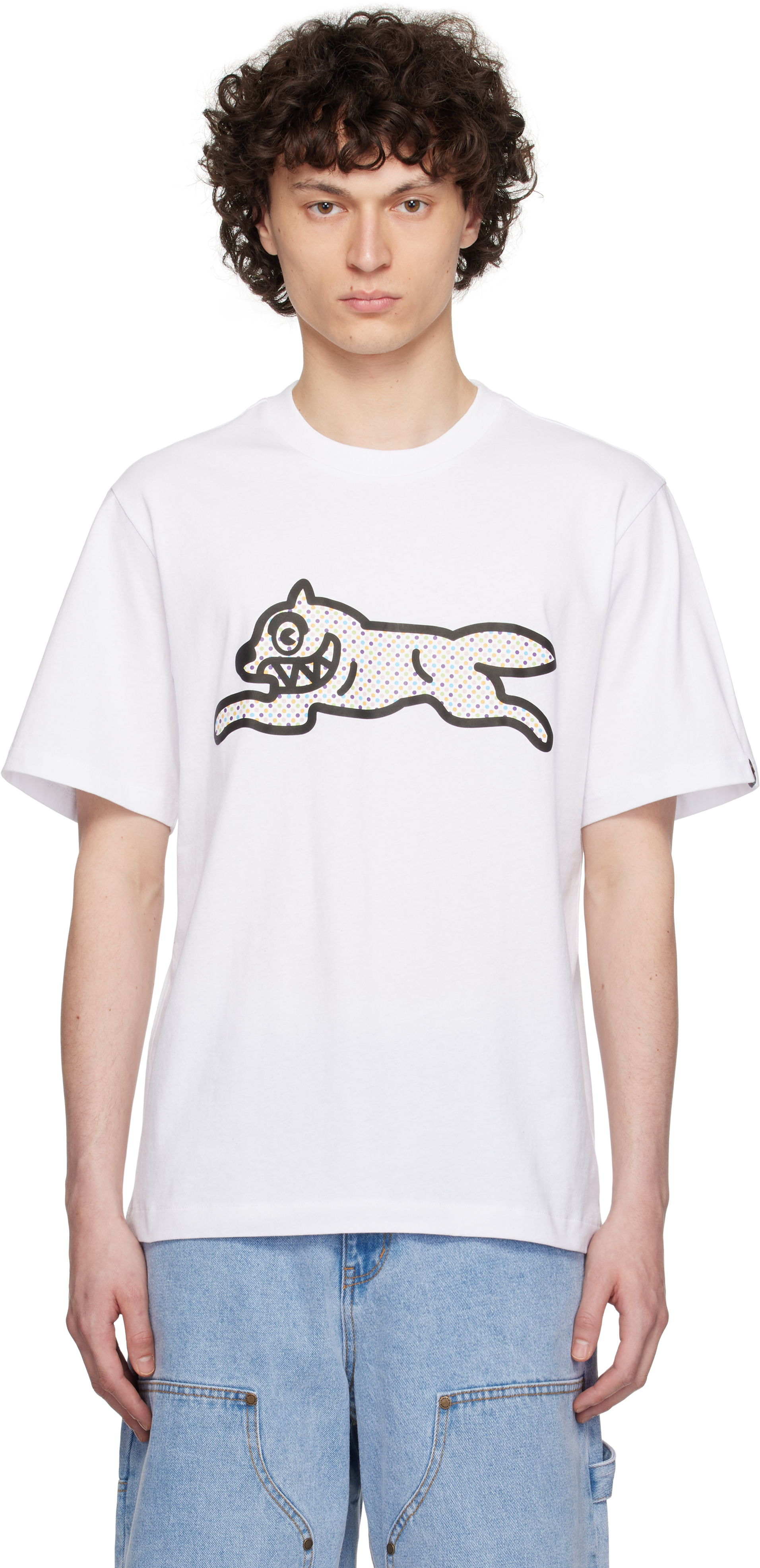 Shop Icecream White Polka Dot Running Dog T-shirt