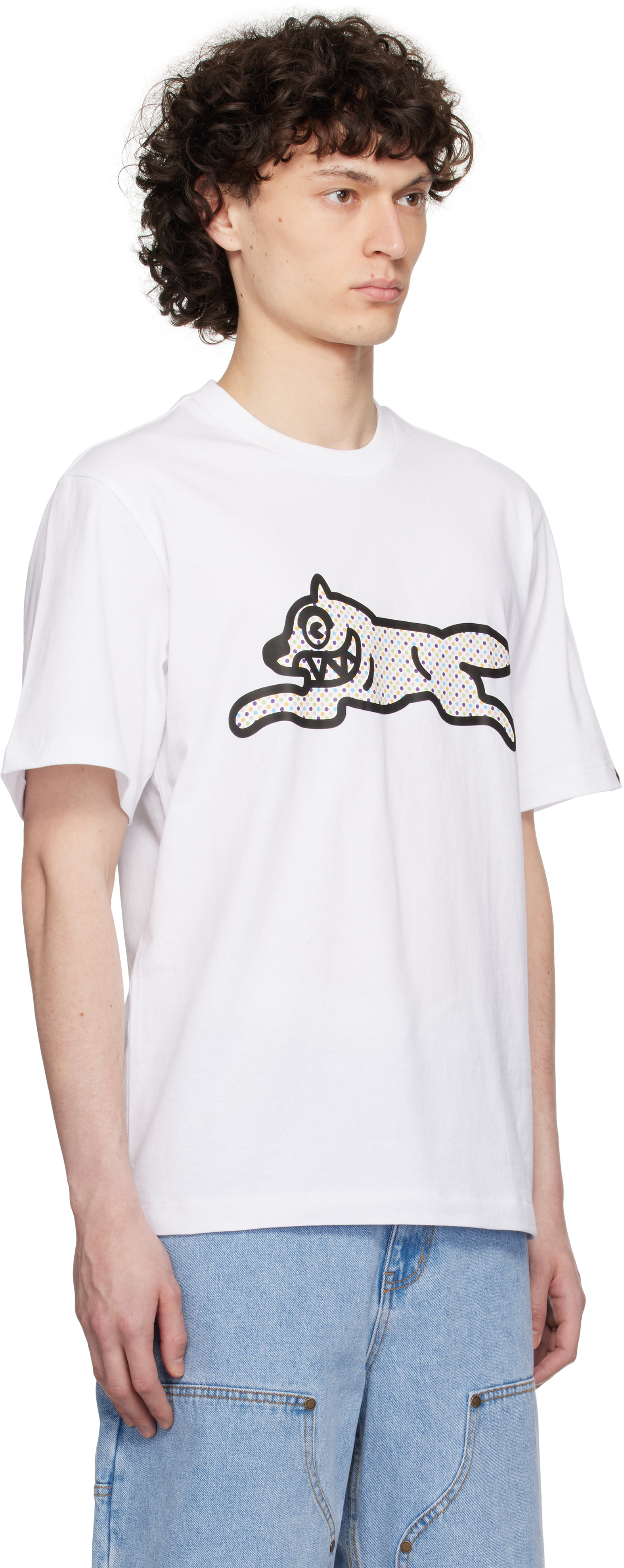 Shop Icecream White Polka Dot Running Dog T-shirt