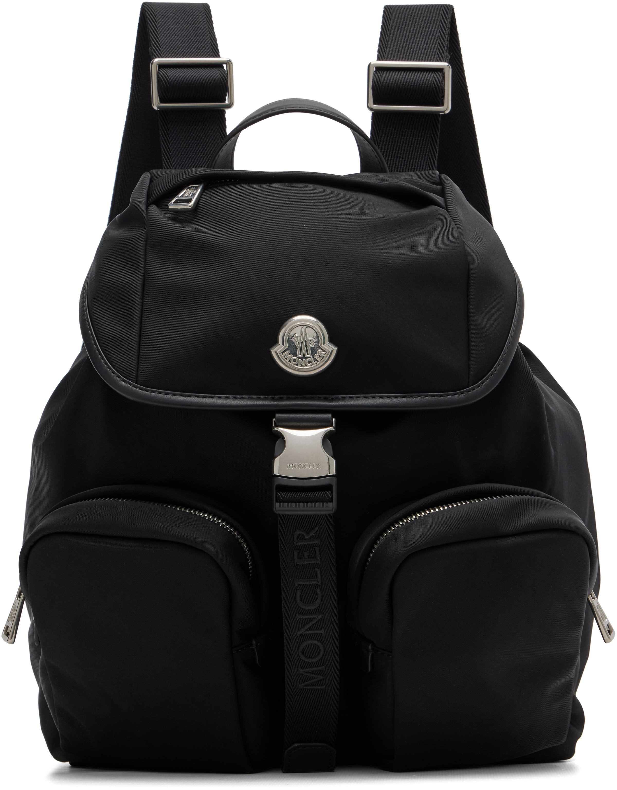 Moncler Black New Trick Backpack In Gray