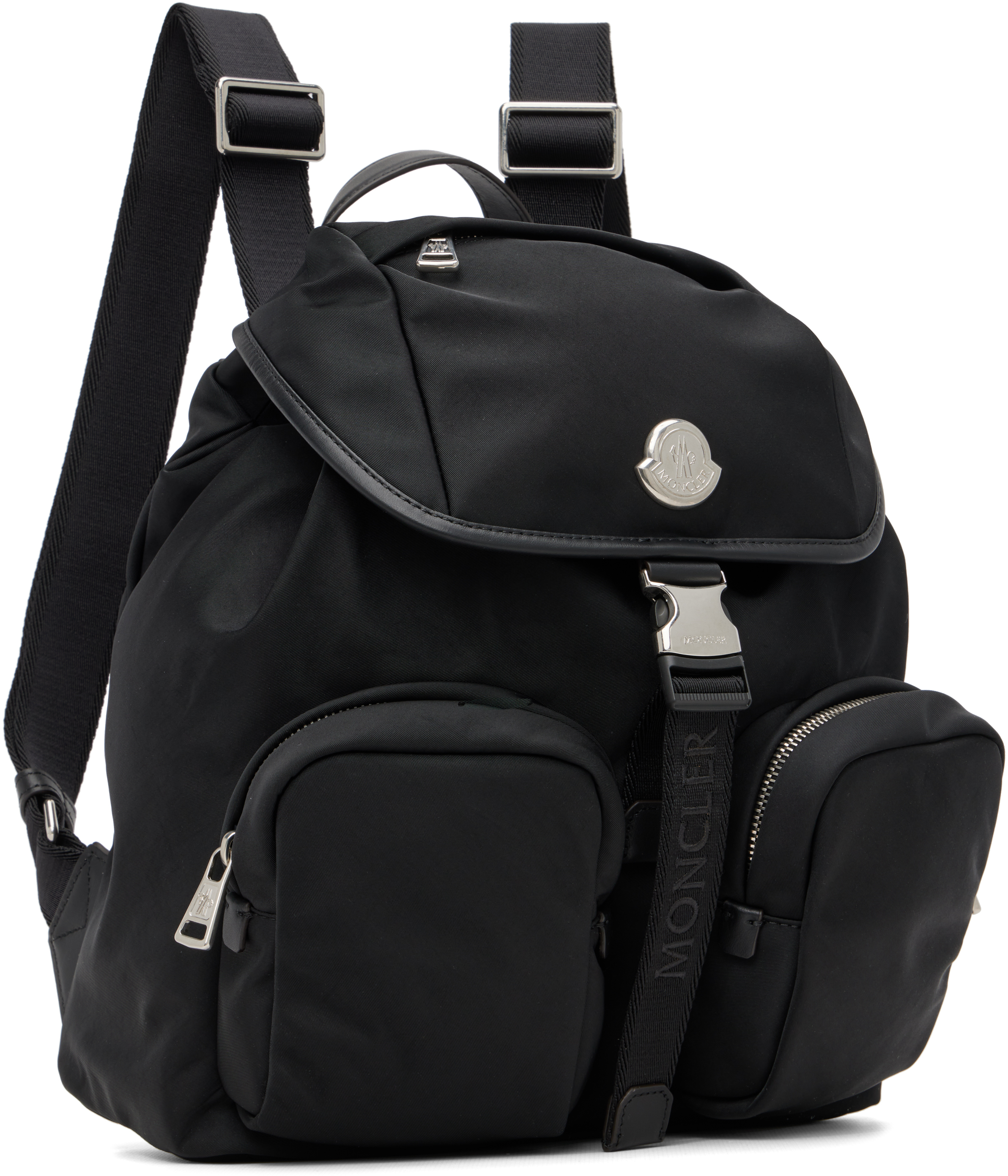 Moncler Black New Trick Backpack In Gray