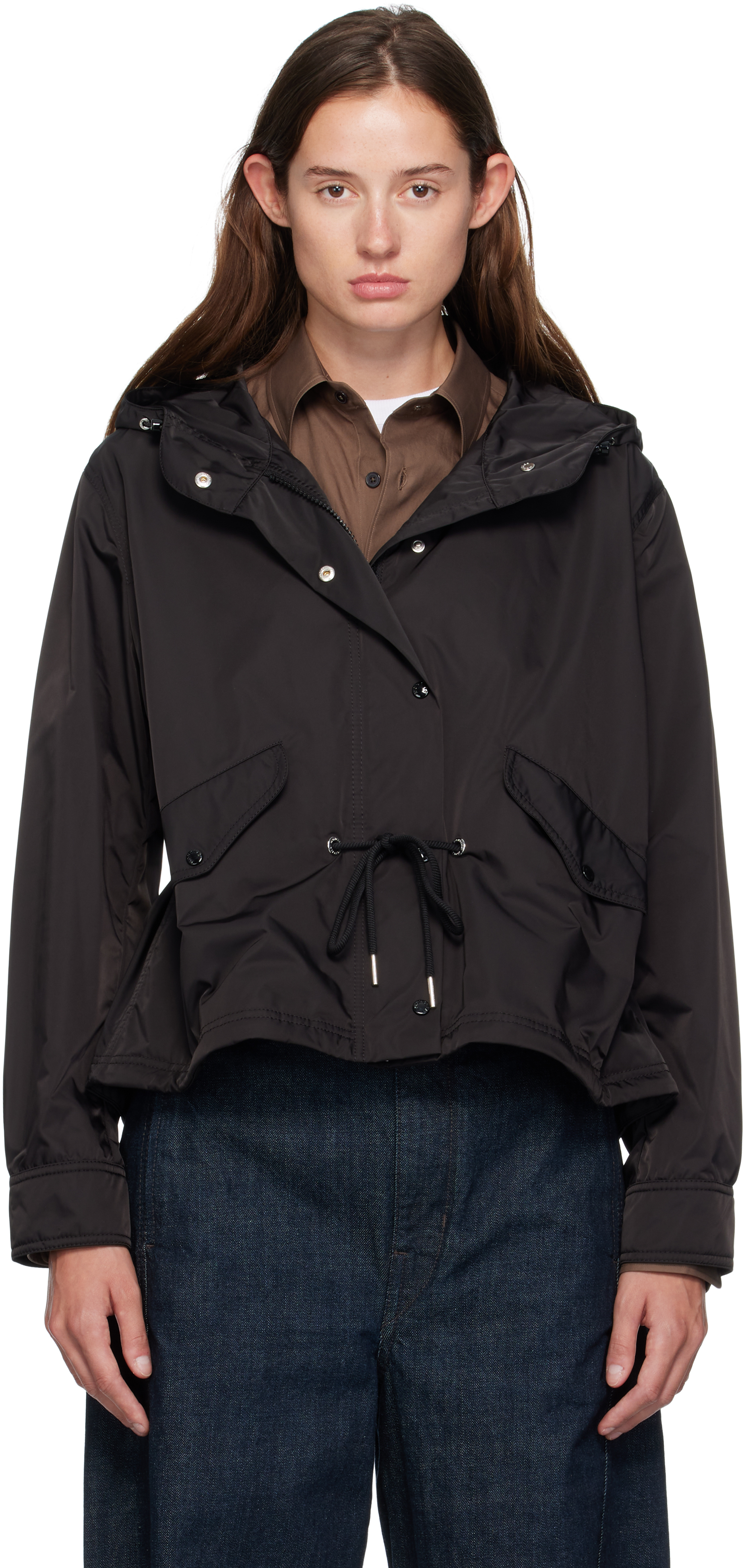 Moncler Black Noizay Hooded Parka Jacket In Black