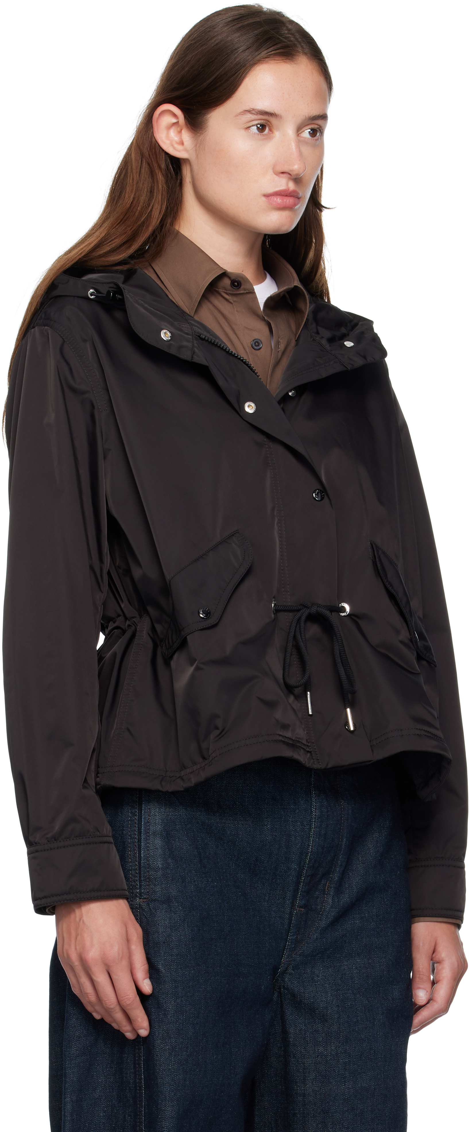 Moncler Black Noizay Hooded Parka Jacket In Black