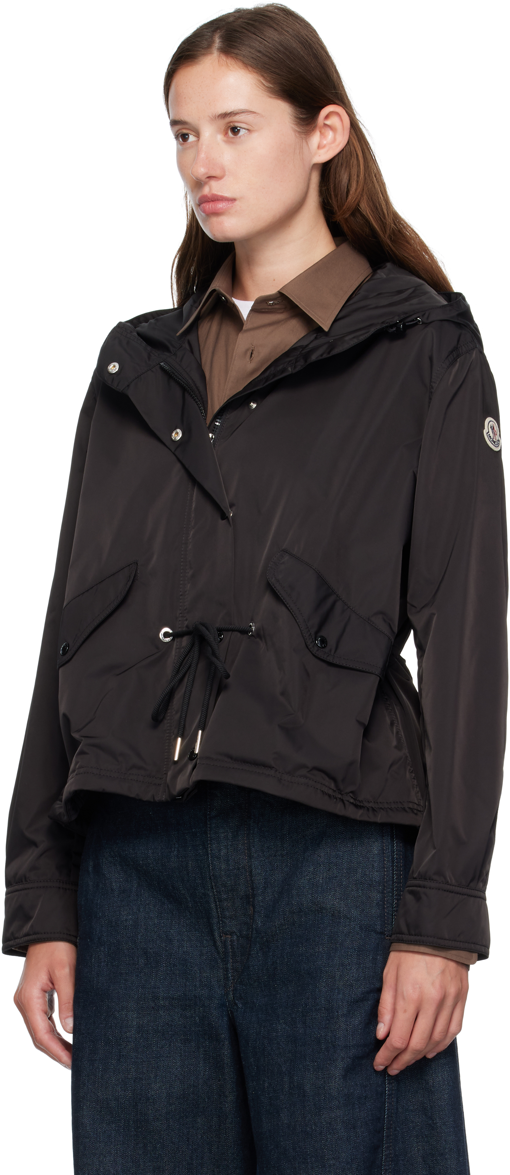 Moncler Black Noizay Hooded Parka Jacket In Black